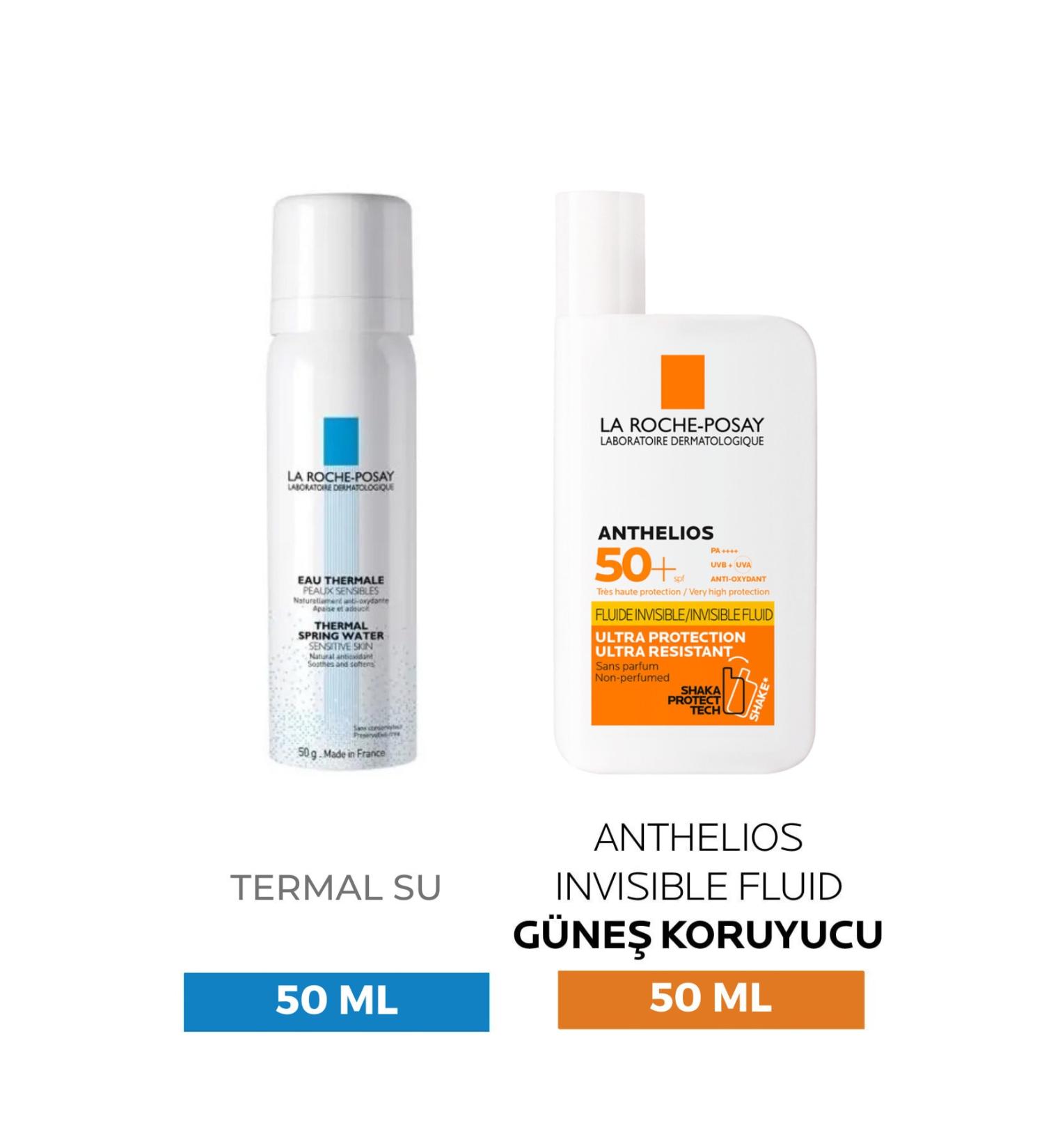 La Roche Posay Face Sun Cream - Anthelios Shaka Fluid Spf 50 + 50 Ml + Thermal Water 50 Ml - Buy Online on GoSupps.com