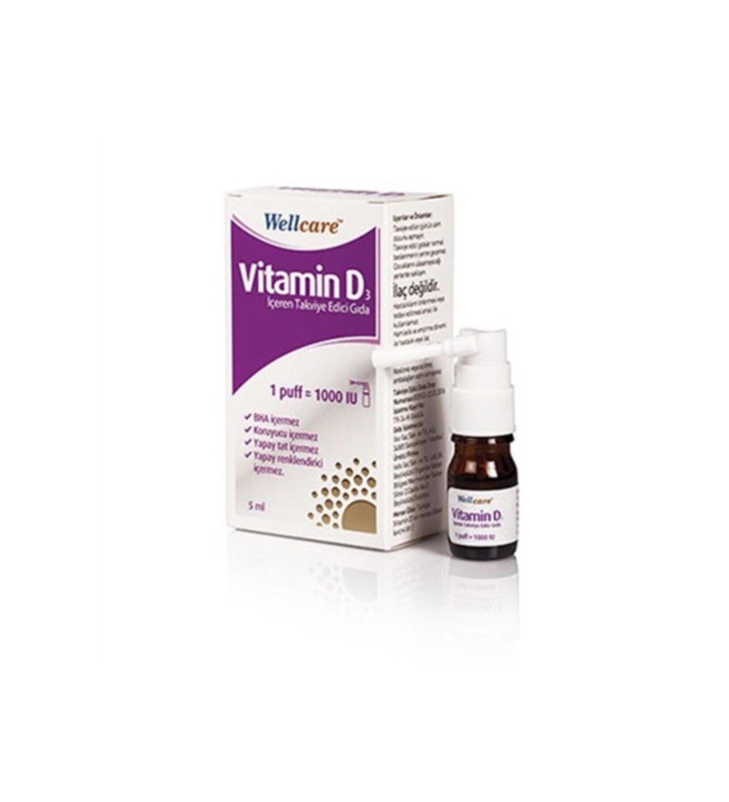 Easy Fishoil Wellcare Vitamin D3 1000 Iu 5 Ml Spray