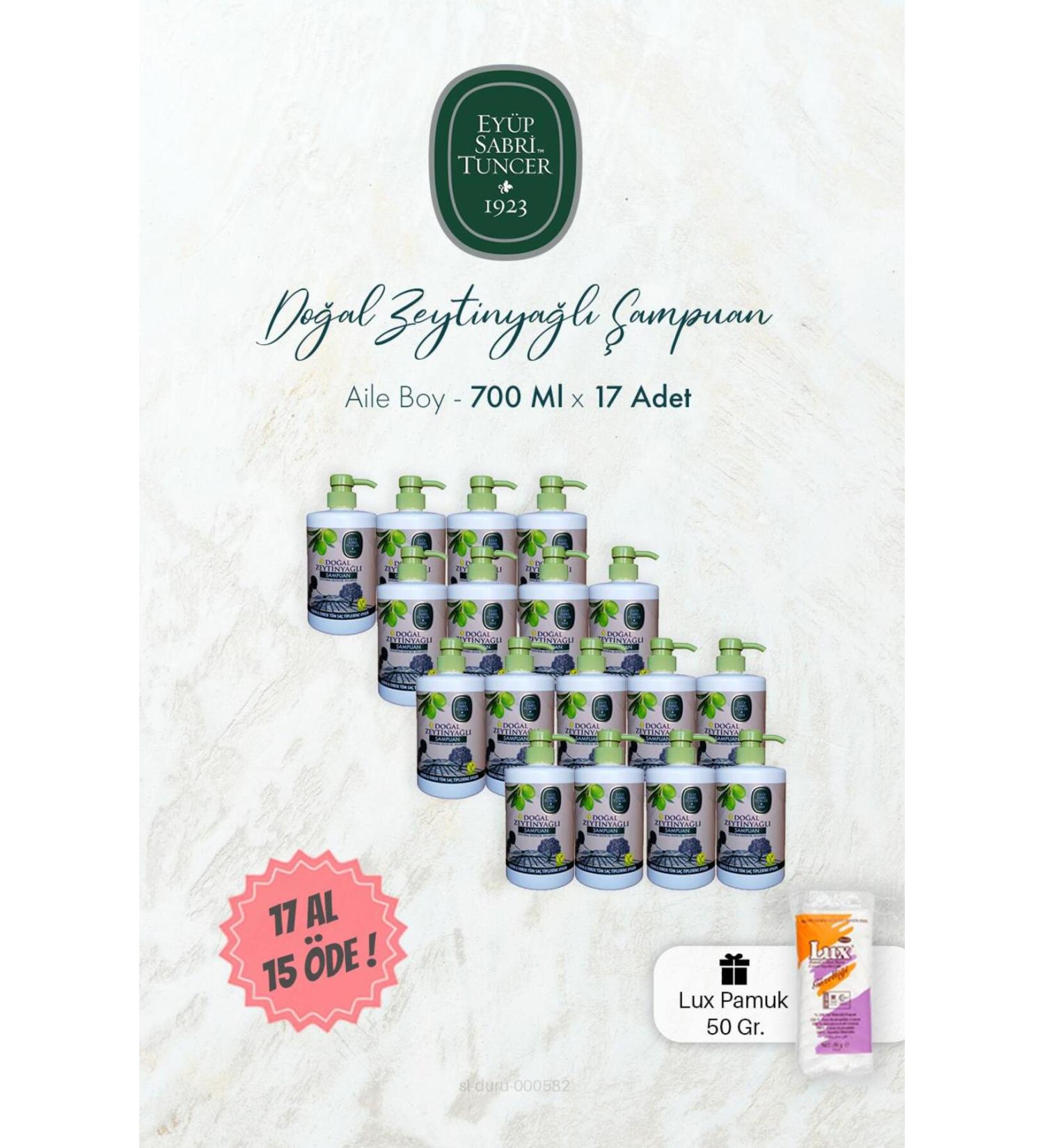 Ey p Sabri Tuncer Natural Olive Oil Shampoo BUY 17 PAY 15 700 ml and Cotton