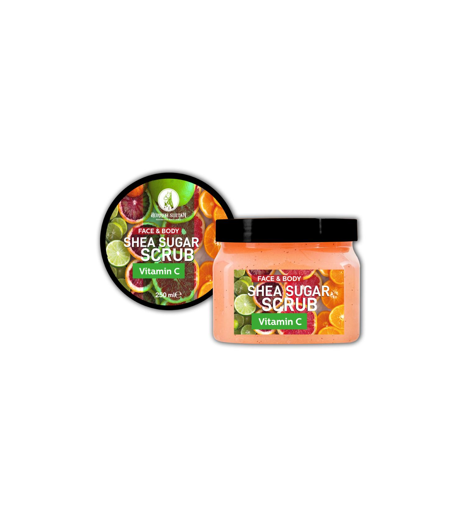 Hurrem Sultan Natural Content Vitamin C Shea Oil Moisturizing Refreshing Sugar Body Peeling 250 ml