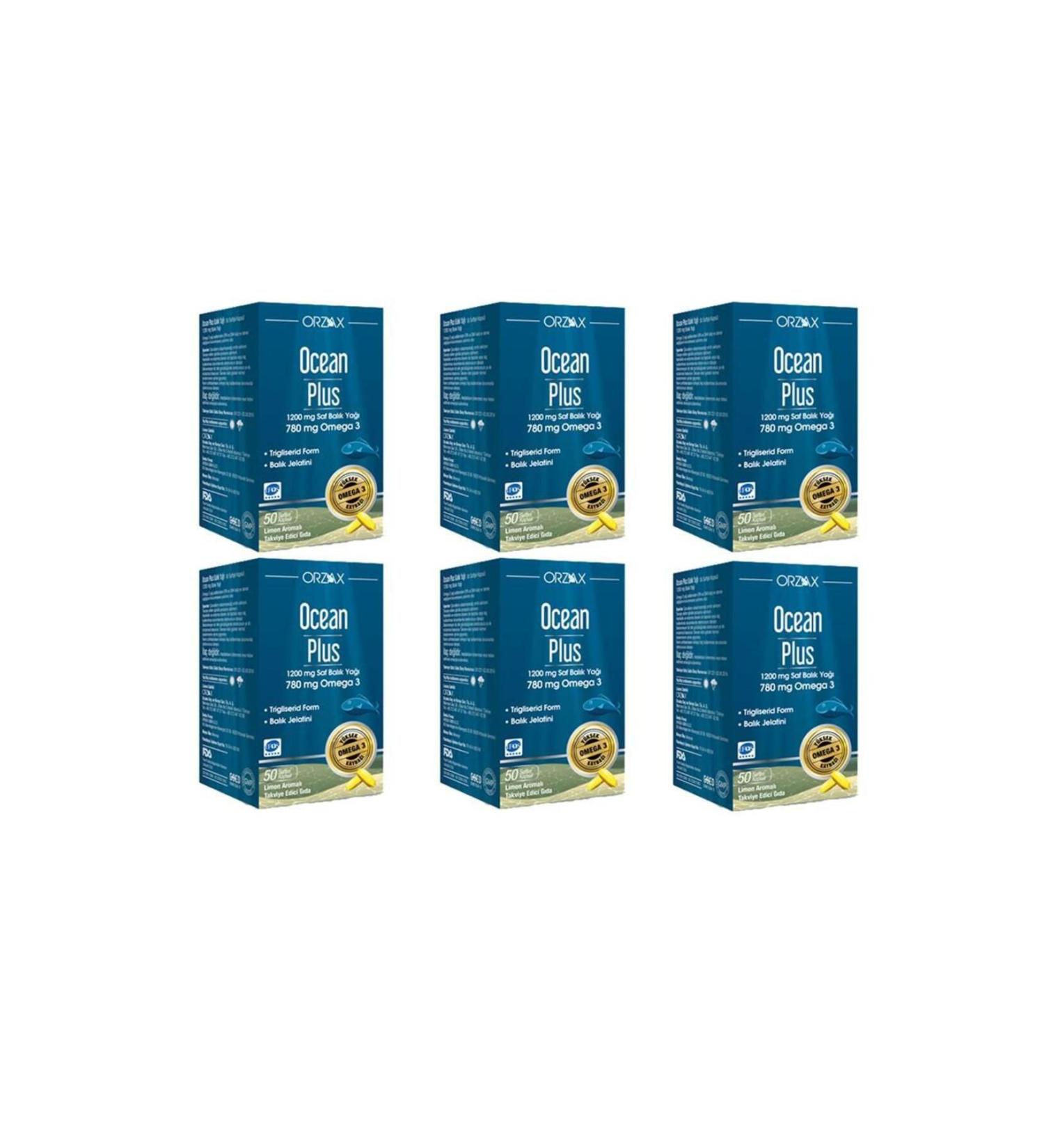 Ocean Plus 1200mg OMEGA 3 Pure Fish Oil 50 Capsules 6 Pack