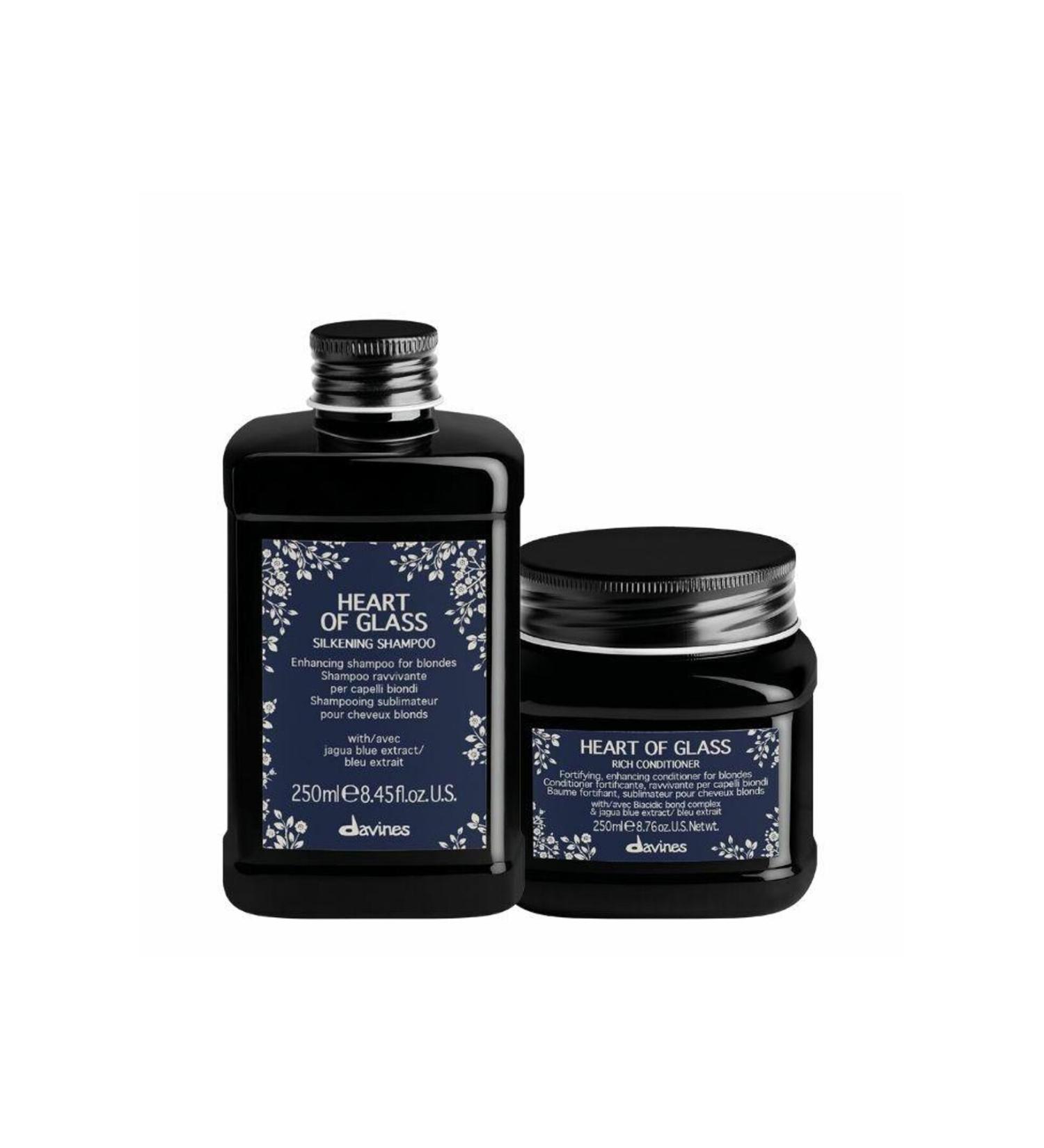 Davines Heart Of Glass Blonde Hair Care Duo-Anti-Orange-Perfect Blonde Care250ml+250ml