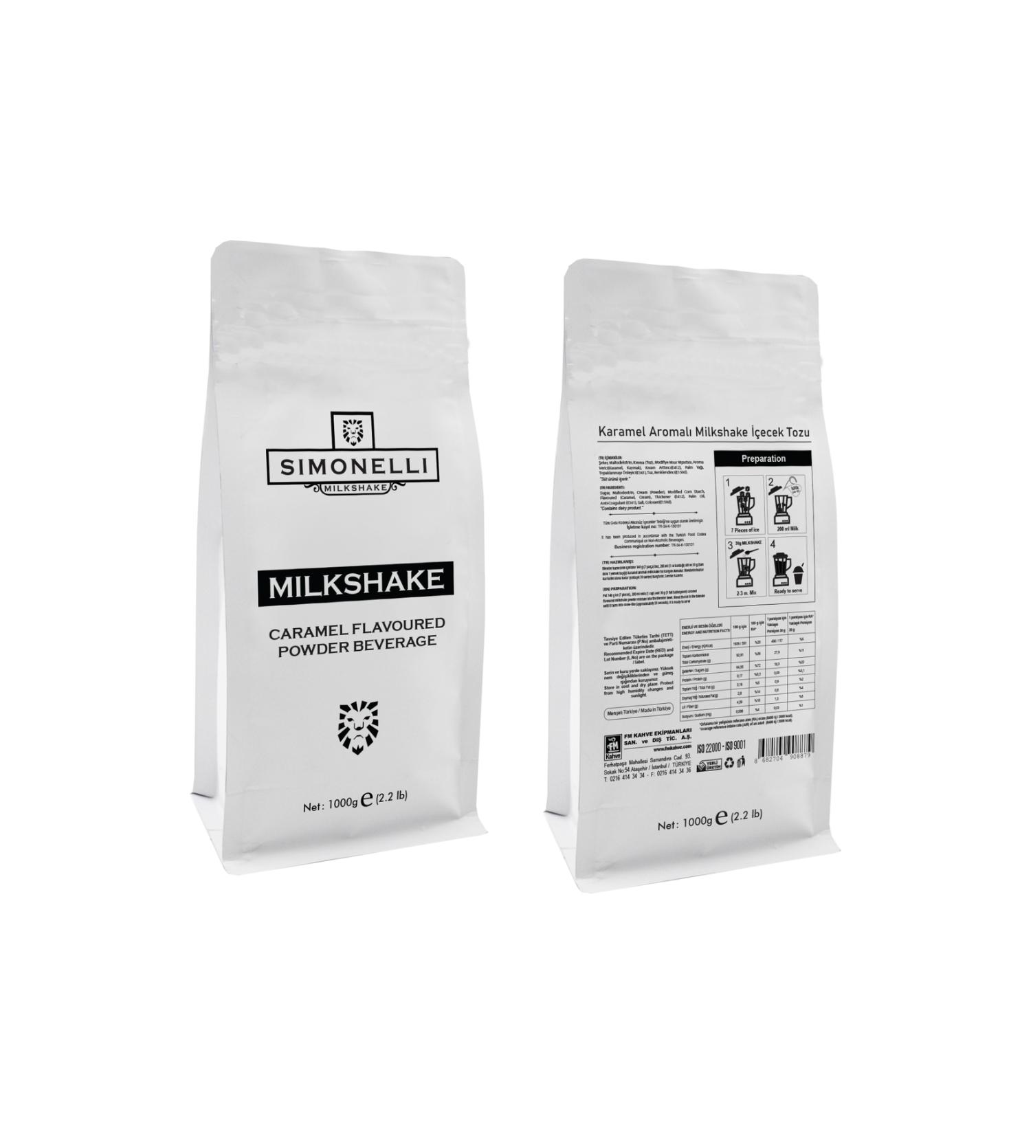 Simonelli Milkshake Caramel Flavored 1000g Pack
