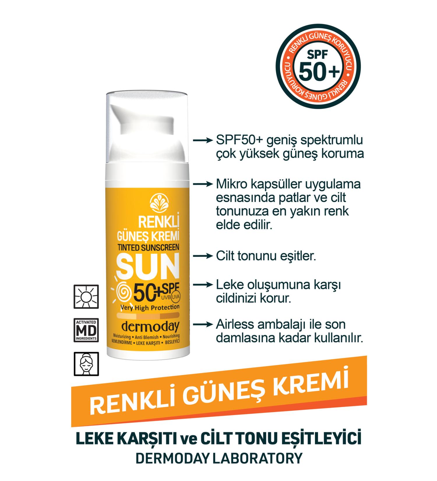 Dermoday Anti-Spot and Skin Tone Equalizing Tinted Sun Cream Spf50
