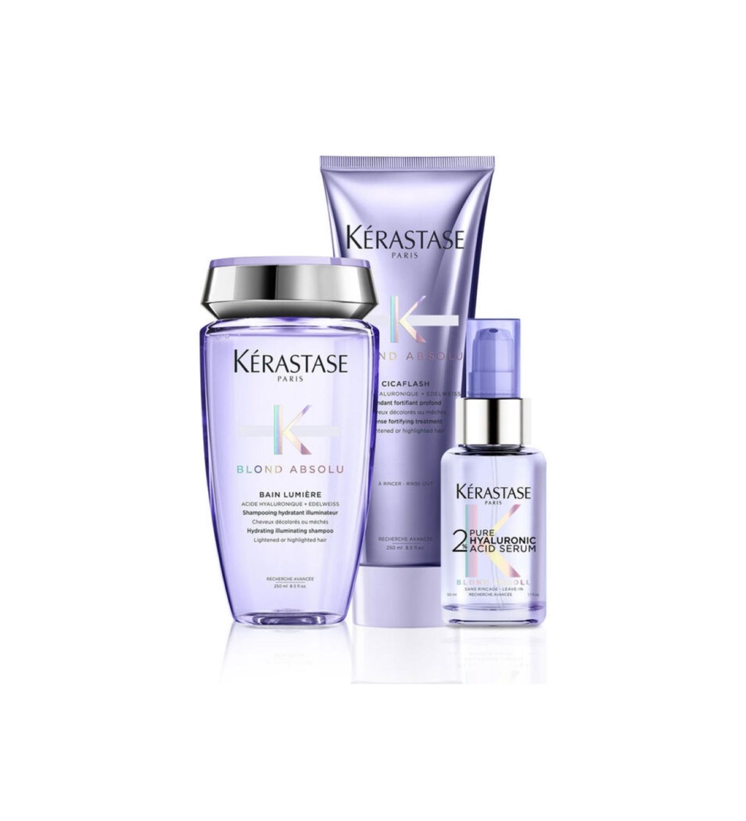 Kerastase Blond Absolu Lumiere Blonde Hair Shine Shampoo 250ml + Cicaflash 250ml + Serum 50ml CYT979