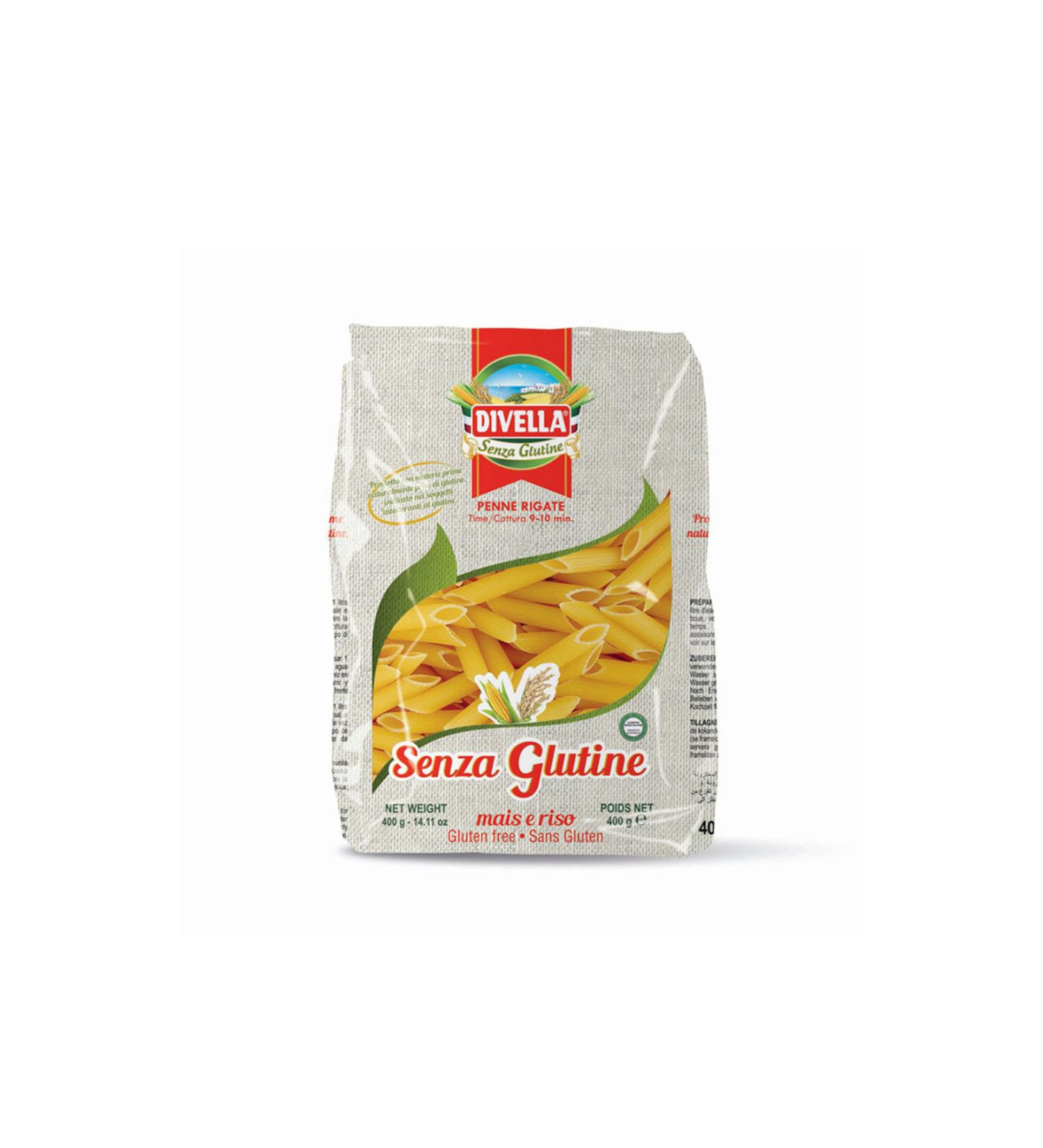 Divella D VELLA GLUTEN-FREE CUT PASTA 400 GR. (PENNE RIGATE)