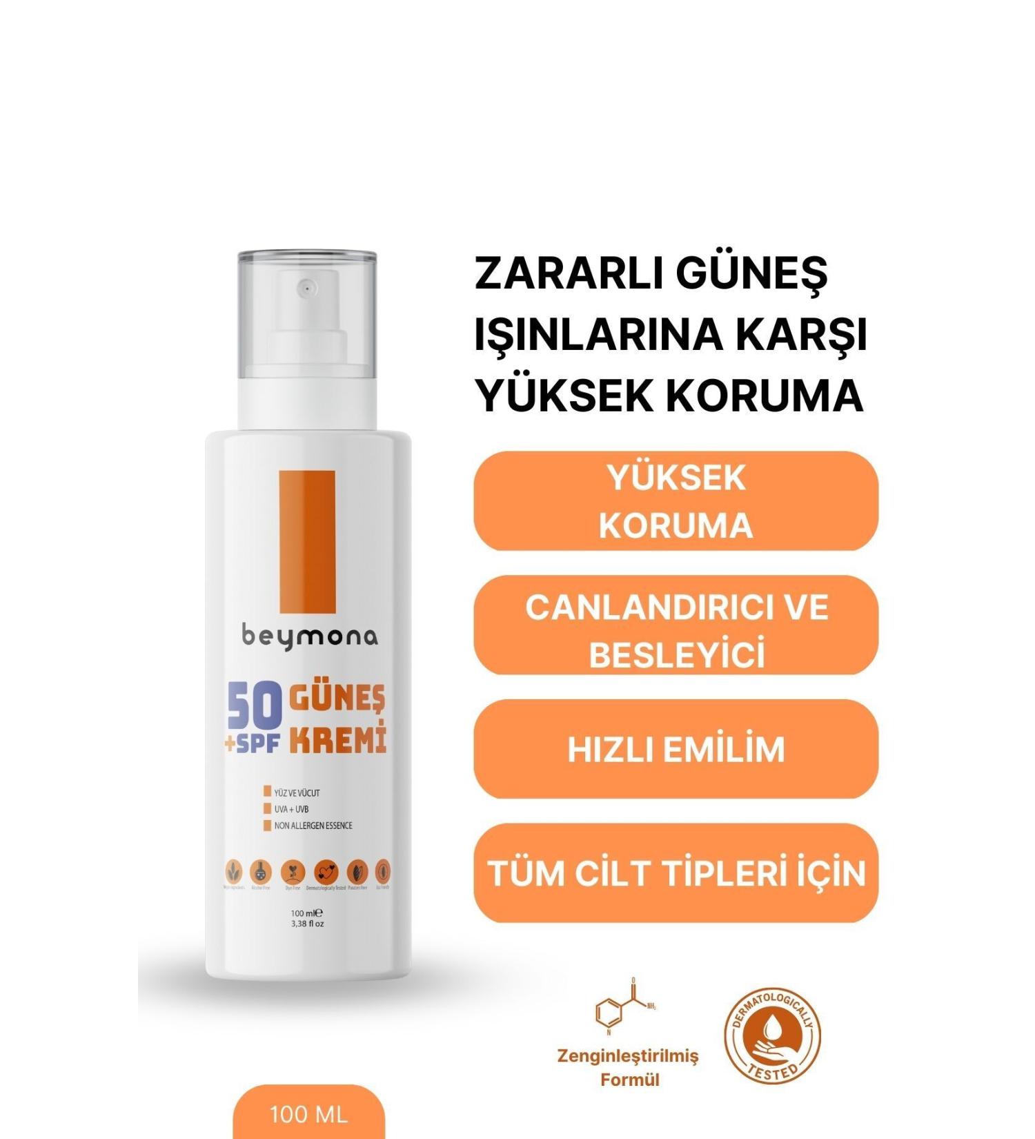 Beymona 50spf+ Very High Protection Face and Body Sun Cream 100ml - Buy Online on GoSupps.com