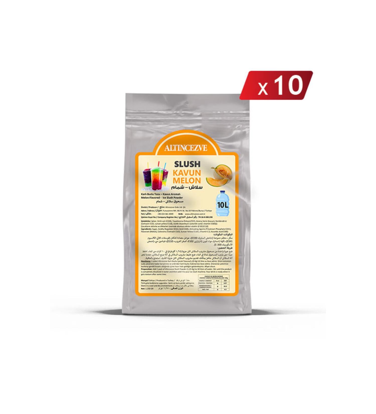 Alt ncezve Ice Slush Snowy Iced Snow Powder | Melon 1.250 gr - 10 LX 10 Pieces