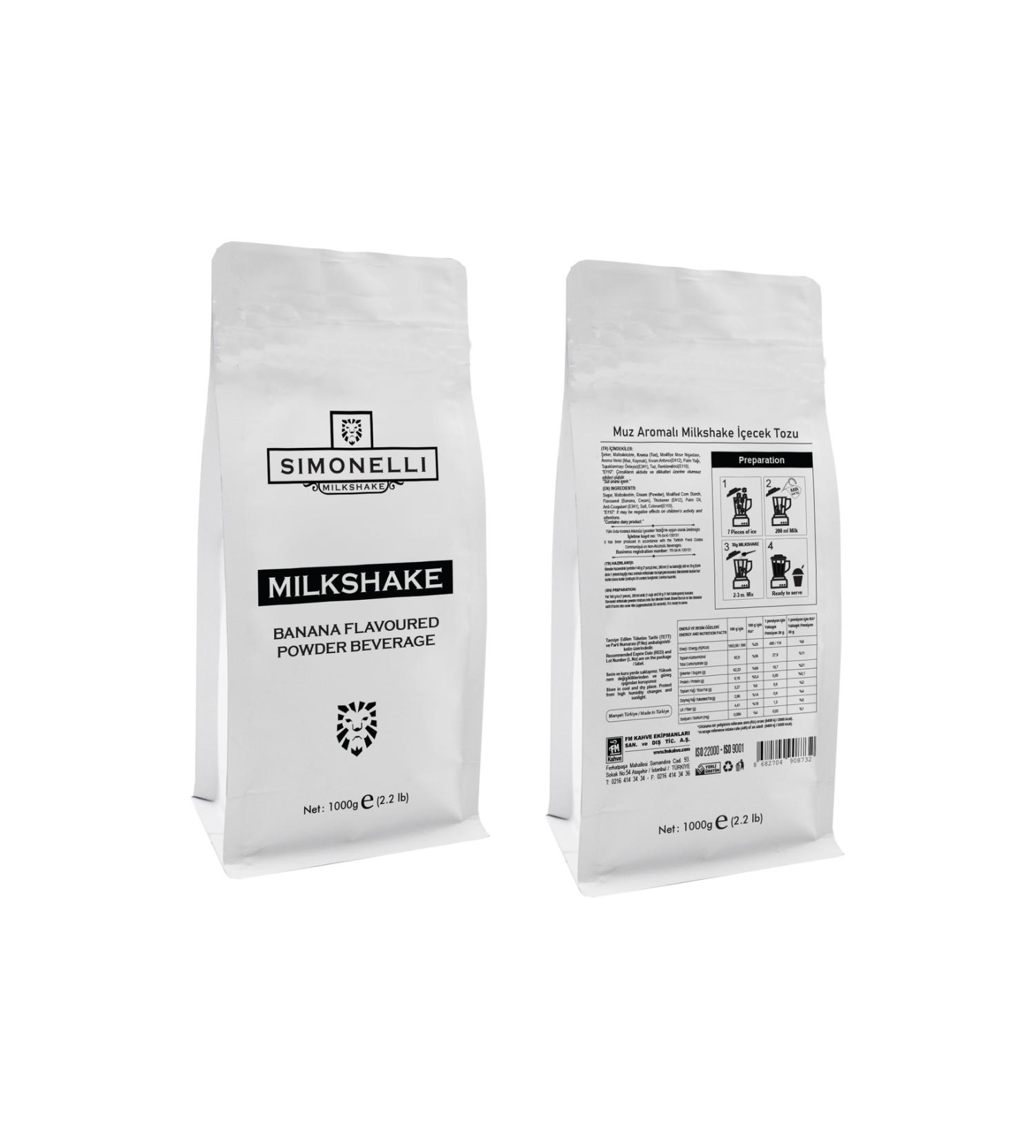 Simonelli Milkshake Banana Flavor 1000g Pack