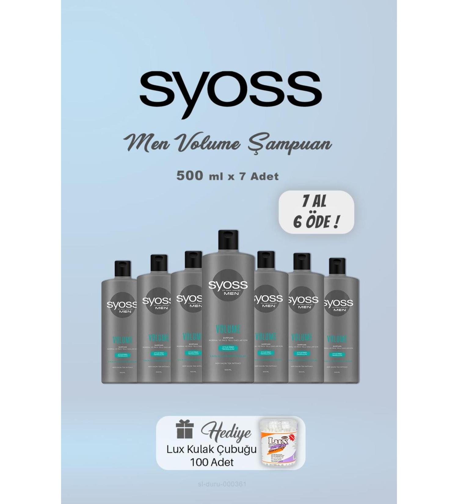 Syoss BUY 7 PAY 6 Syoss Men Volume Shampoo 500 ml Ear Bud Gift