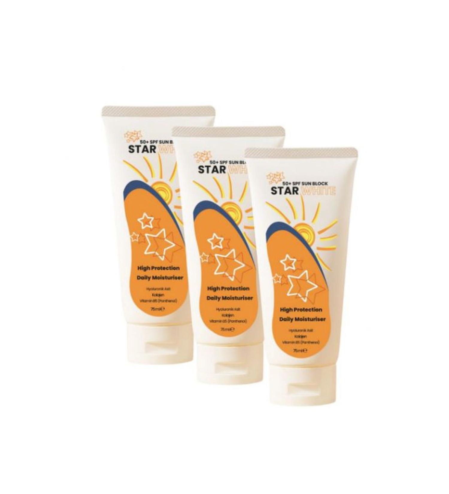 STARWHITE 50 Factor High Protection Sun Cream 75ml 3 Pieces