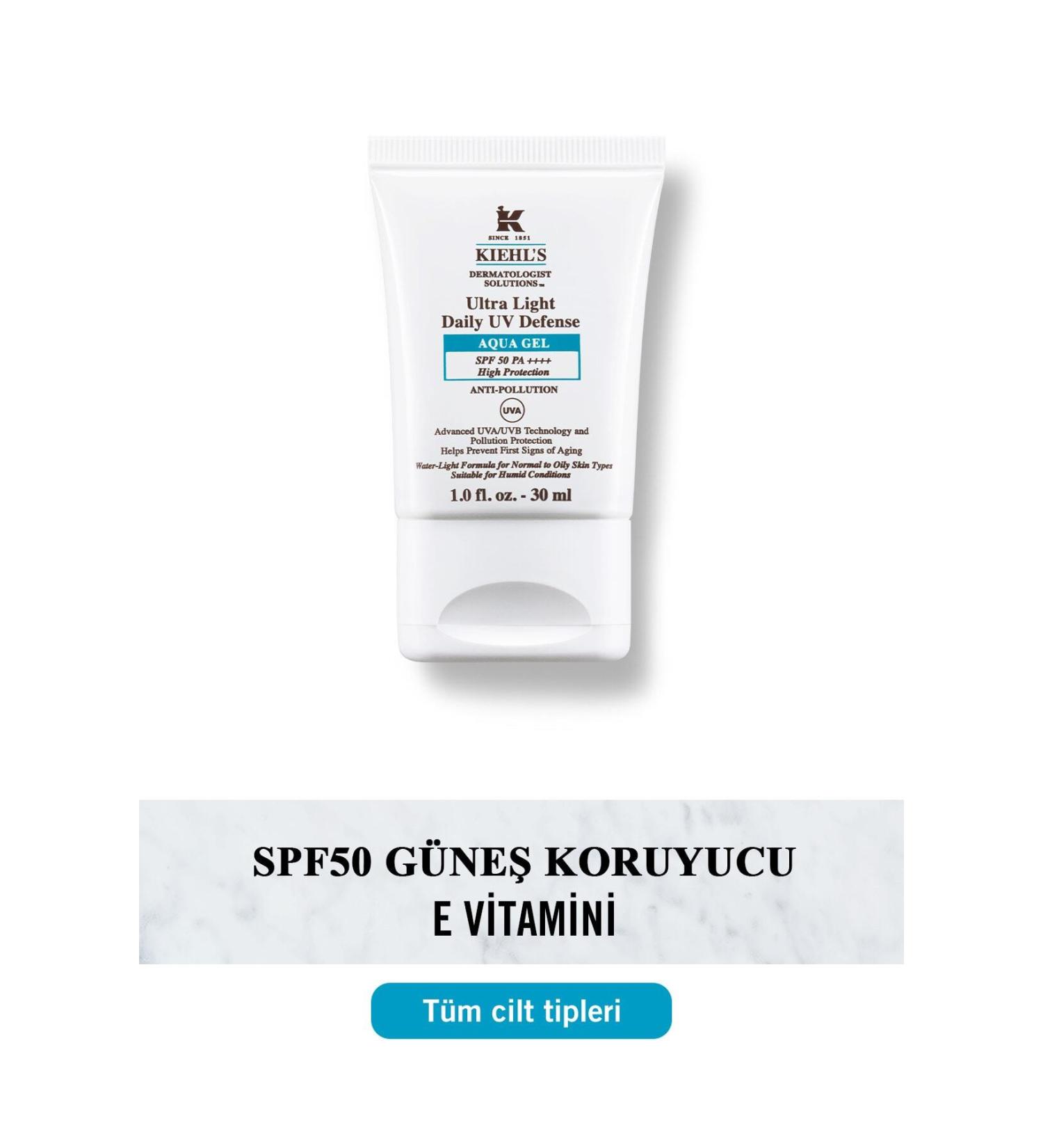 Kiehl's ULTRA LIGHT DAILY UV PROTECTIVE AQUA SK N BR GHTEN NG GEL SUNSCREEN - SPF50 30 ML KEYON2064 - Buy Online on GoSupps.com