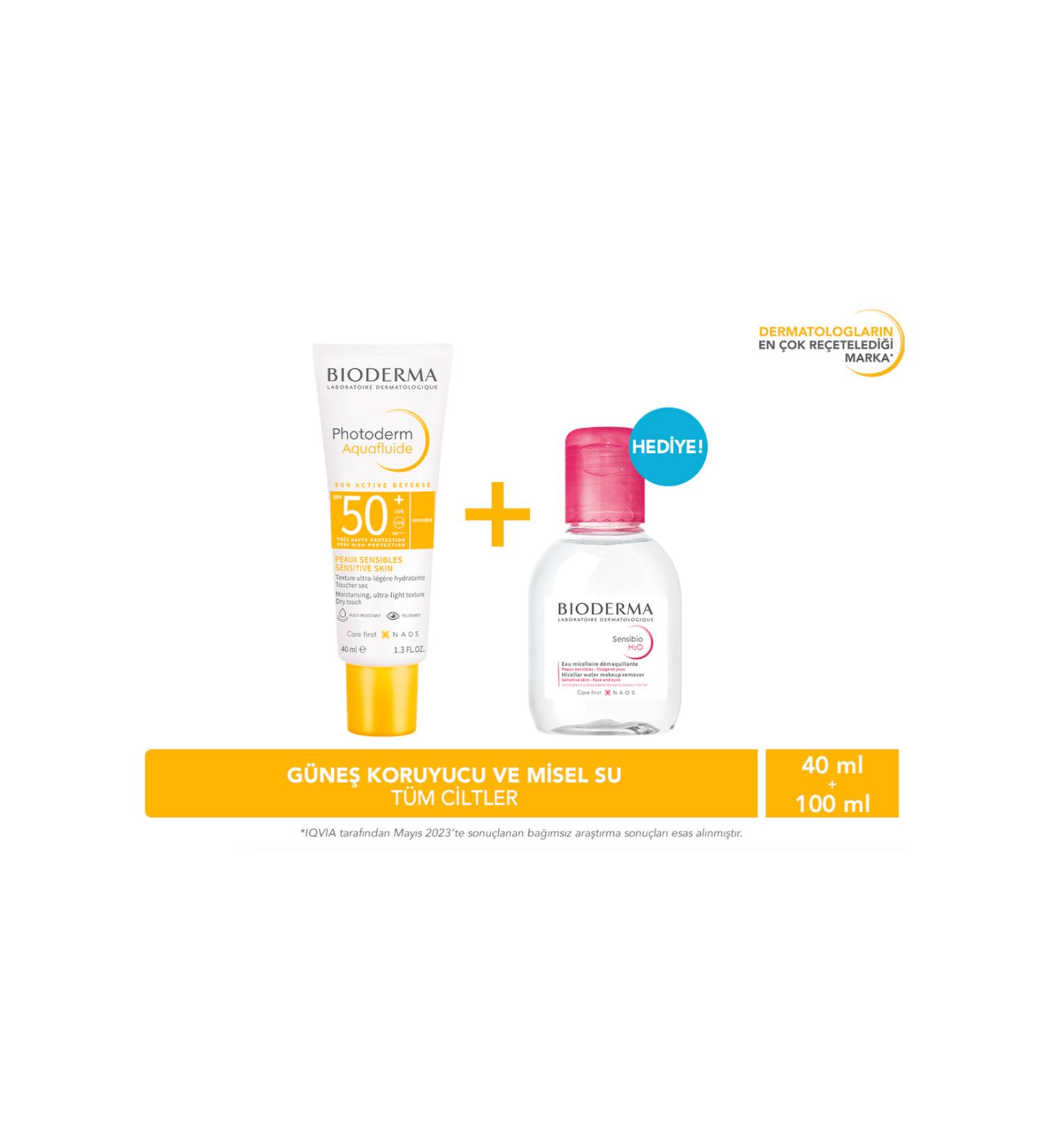 Bioderma Photoderm Aquafluid SPF50 & Sensibio H2O 100 ML Code