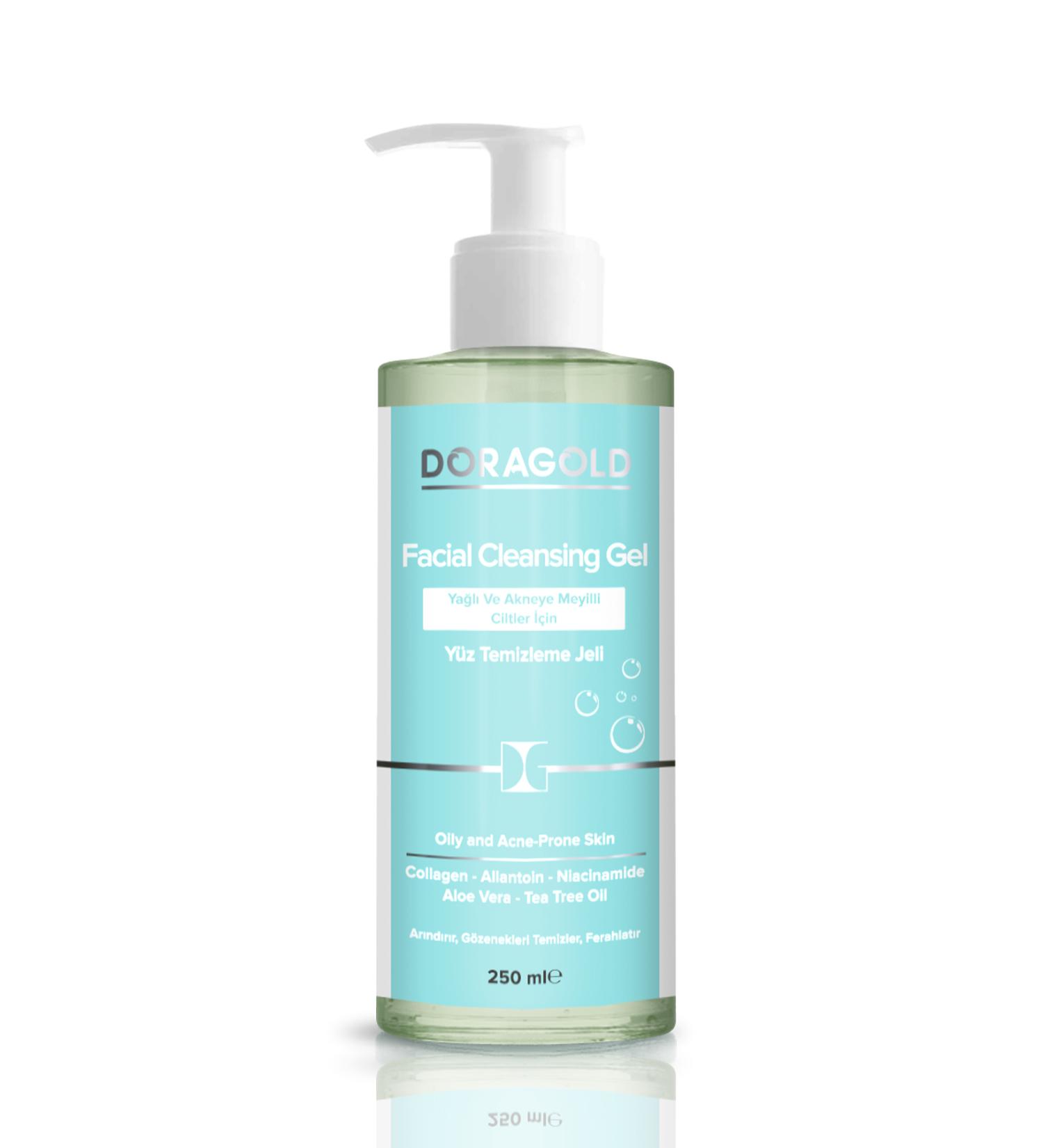 Doragold Oily and Acne/Pimple Prone Skin Facial Cleansing Gel - Collagen Allantoin Niacinamide 250ml - Buy Online on GoSupps.com