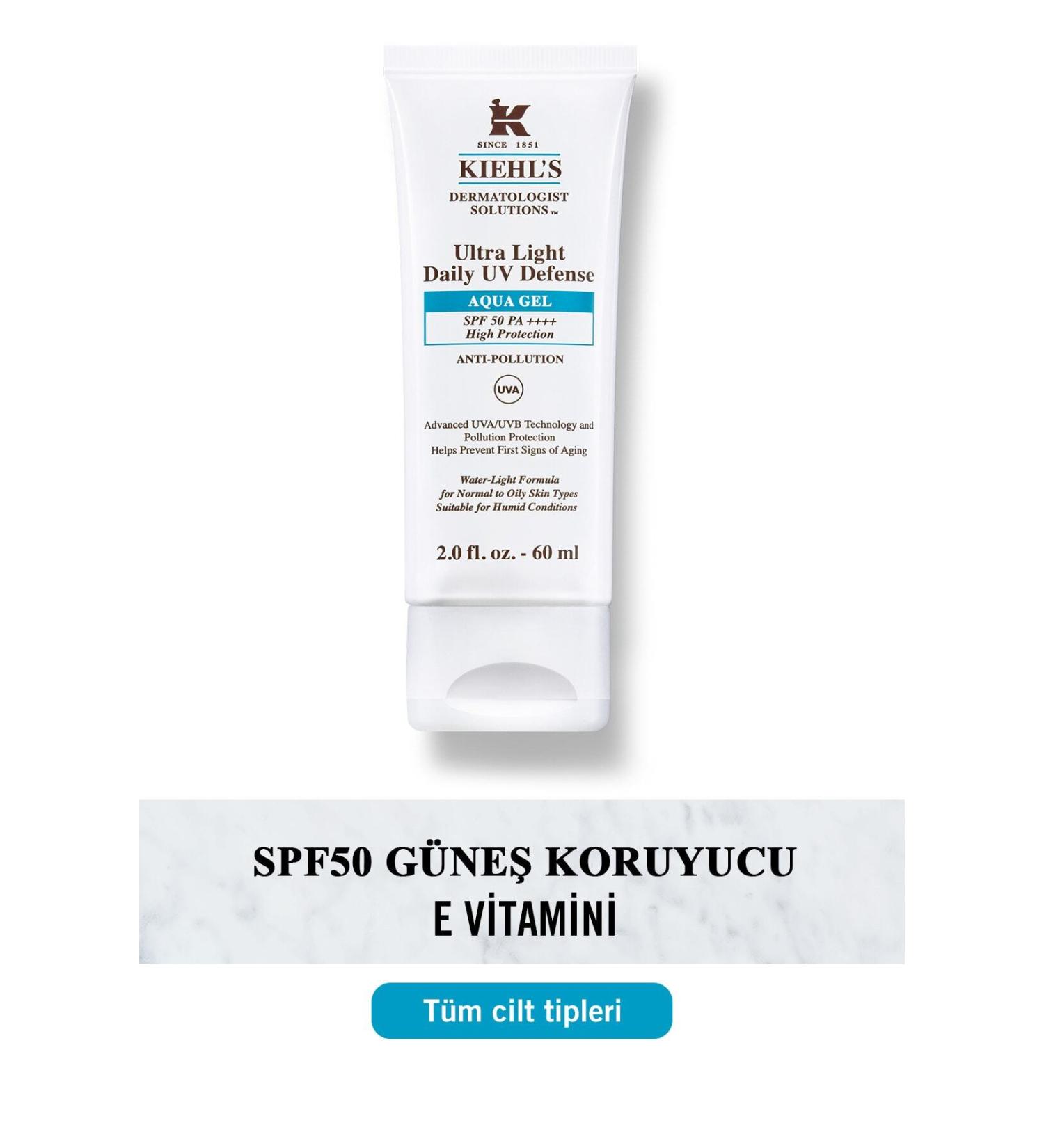Kiehl's ULTRA LIGHT DAILY UV PROTECTIVE AQUA GEL SUN CREAM - SPF50 60 ML KEYON2041 - Buy Online on GoSupps.com