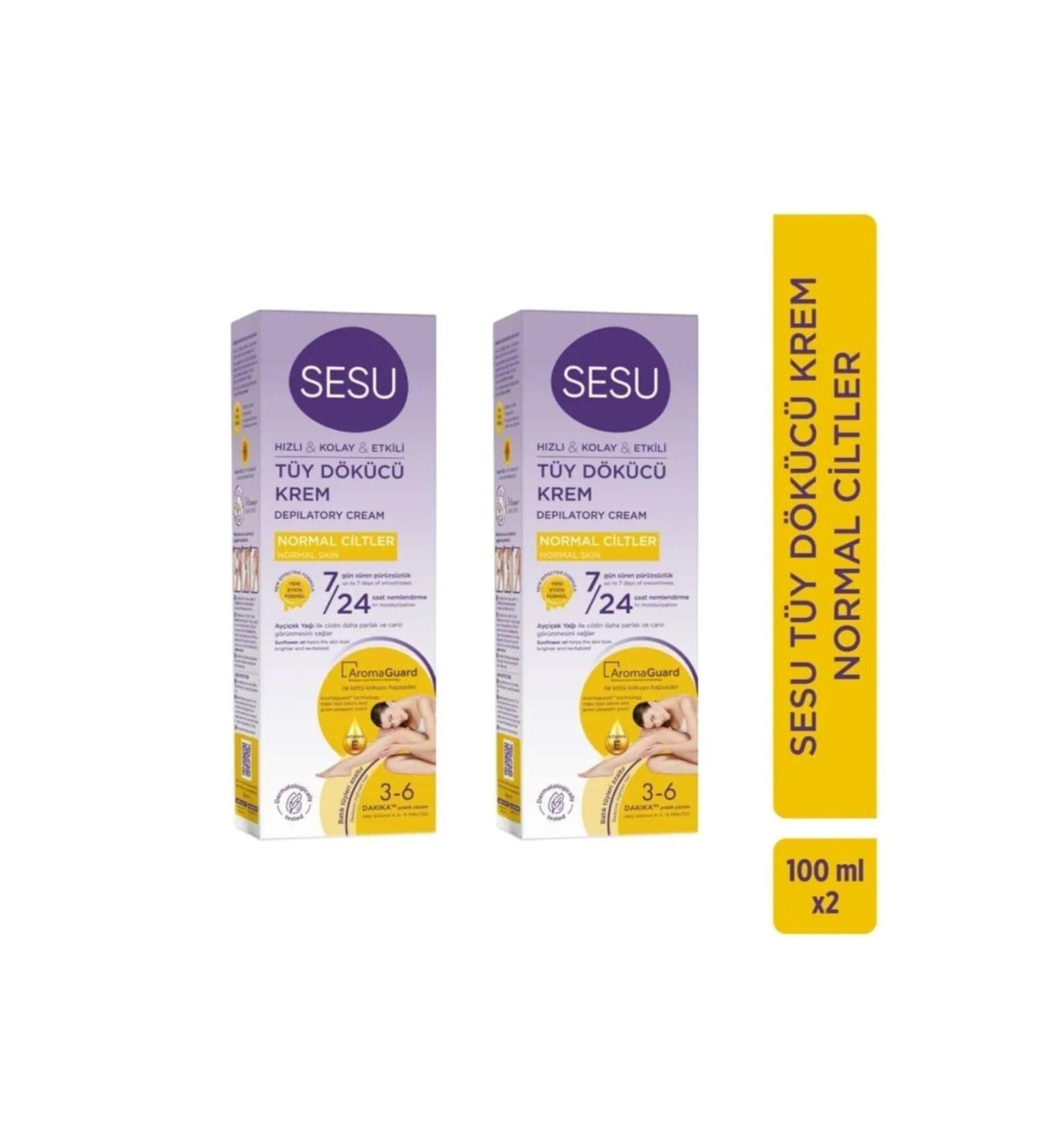 Sesu HAIR REMOVAL CREAM FOR NORMAL SKIN 100 ml 2 pieces 200 ml
