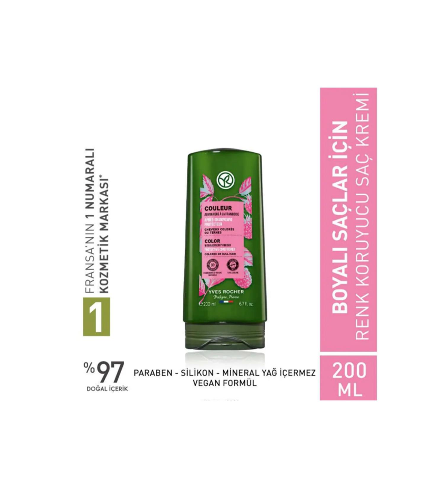 Yves Rocher Color Protecting Conditioner - Dyed Hair / Couleur Raspberry Vinegar & Calendula 200 ml