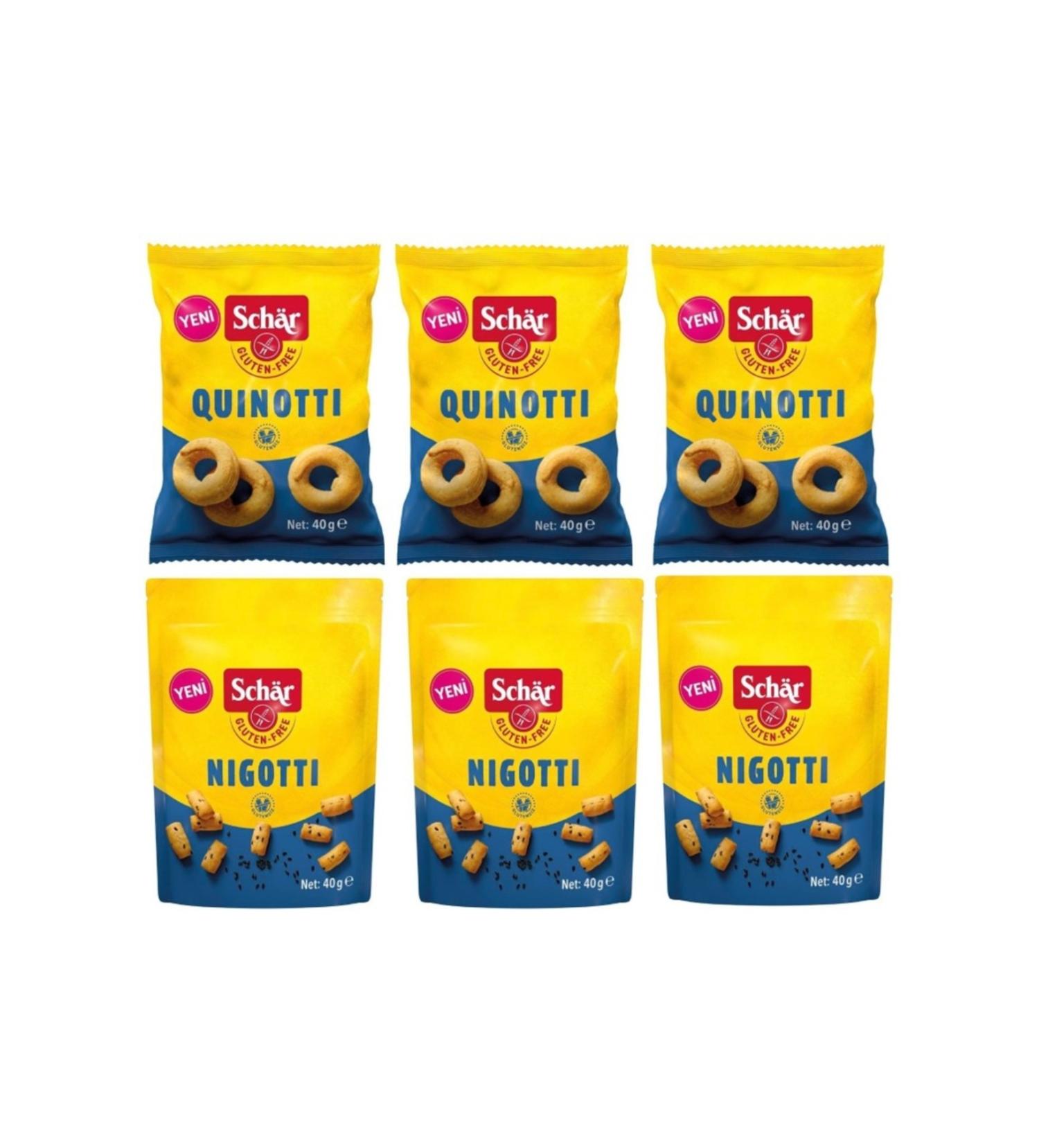 Schar Quinotti Gluten Free Crackers 3 Pieces - Schar Nigotti Gluten Free with Black Sesame 3 Pieces