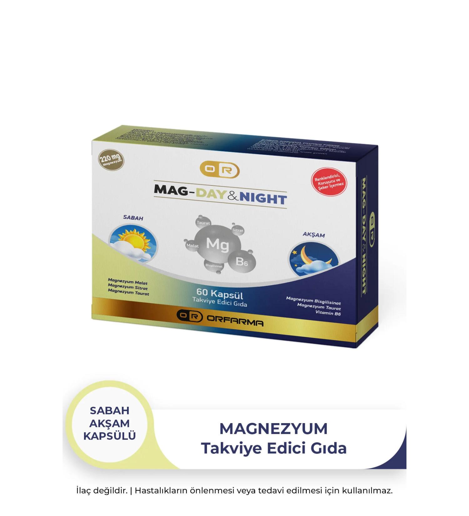 ORFARMA Magnesium Day&Night 60 Tablets - Buy Online on GoSupps.com