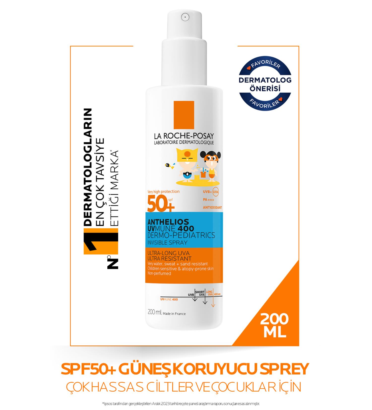 La Roche Posay ANTHEL OS DERMO PEDIATRICS UVMUNE 400 SUNSCREEN SPRAY SPF50+ 200ML PSSN1803