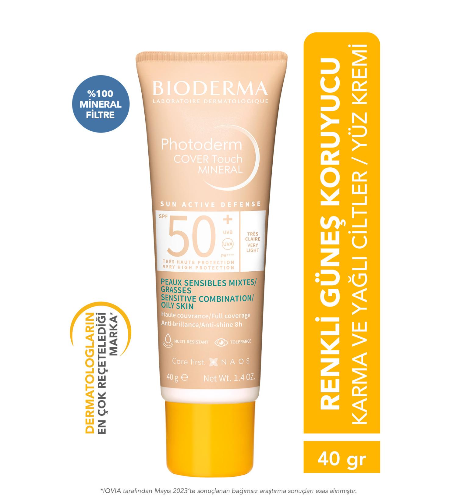 Bioderma PHOTODERM COVER TOUCH SPF50+ VERY LIGHT SKIN BRIGHTENING COLORED SUNSCREEN 40 ML PSSN1754