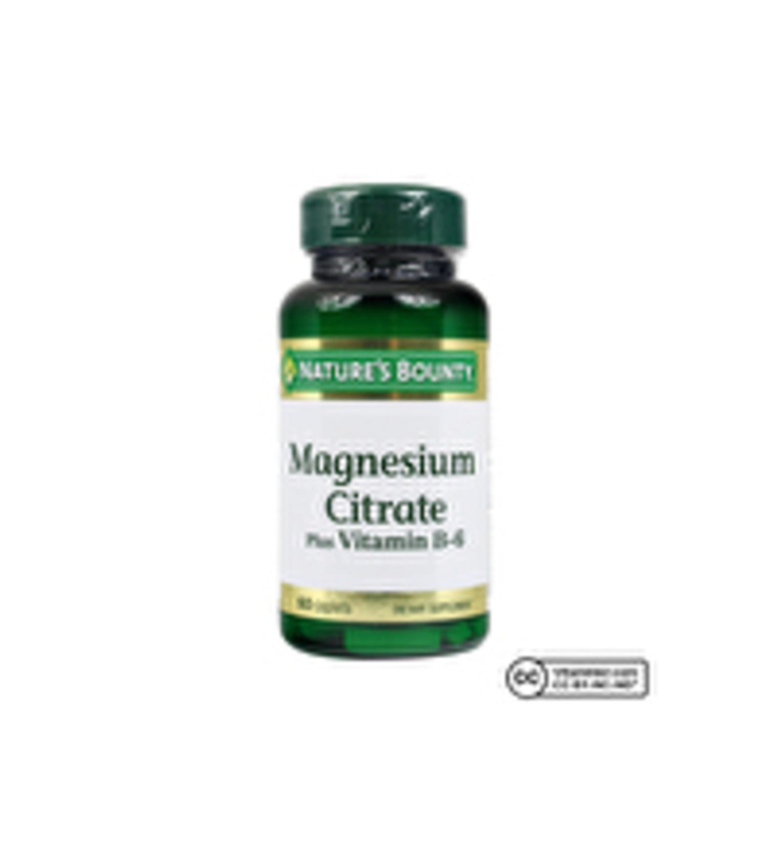 Nature's Bounty Magnesium Citrate Plus Vitamin B6 60 Tablets (1 PC)