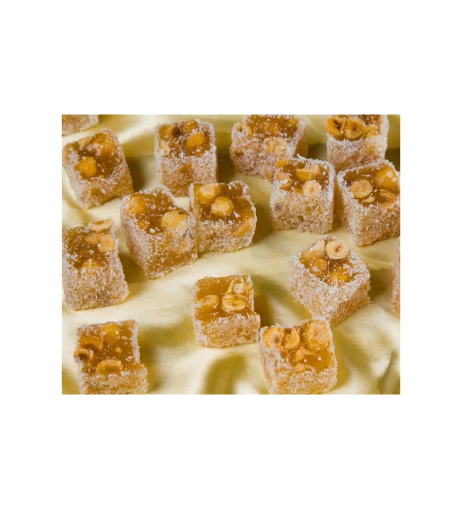 HACI BAYRAM TURKISH DELIGHTS Double Roasted Coconut Turkish Delight with Plenty of Hazelnuts 1 Kg