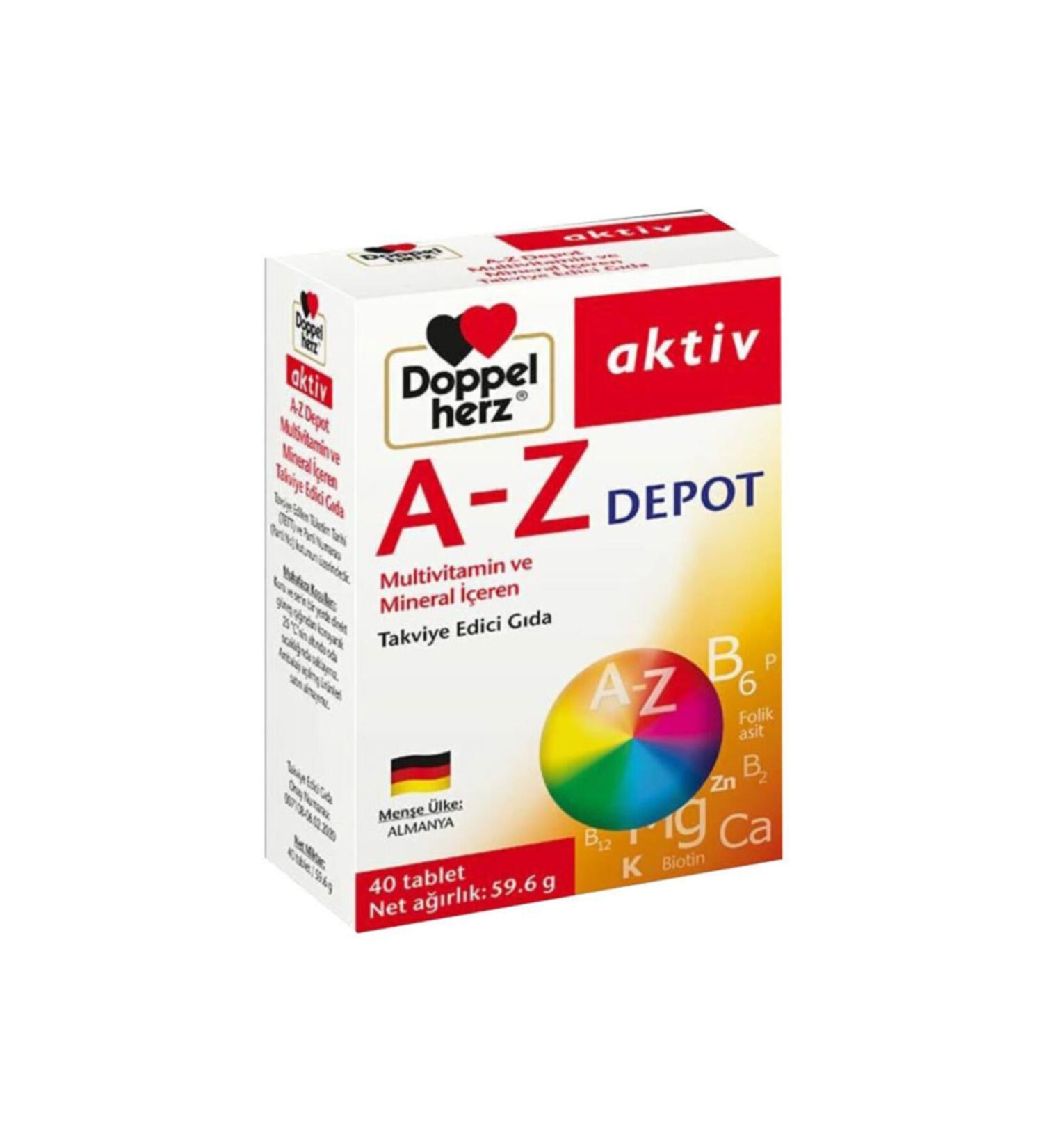 Doppelherz Az Depot Multivitamin Containing Supplementary Food 40 Tablets