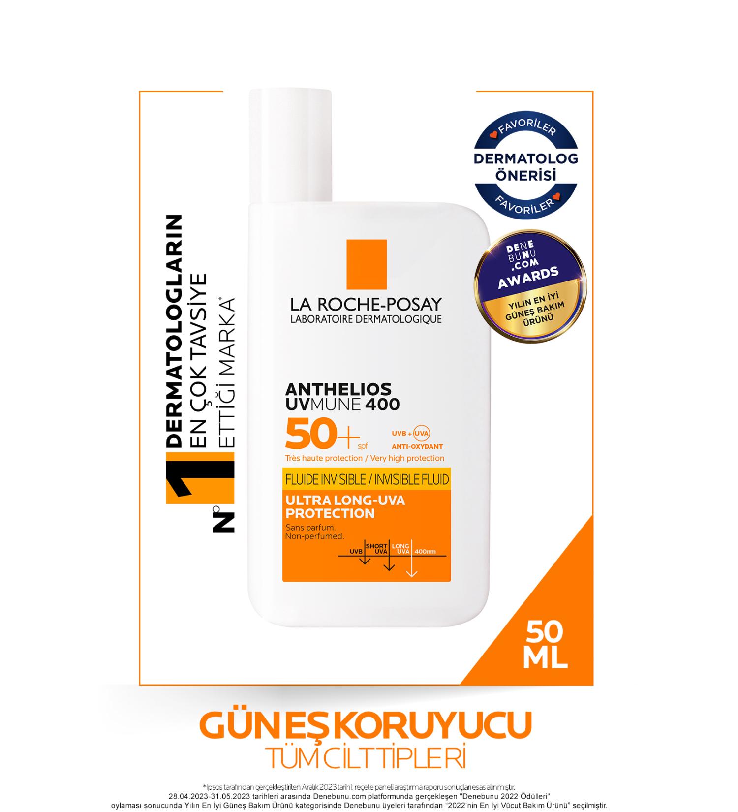 La Roche Posay ANTHEL OS UVMUNE400 INVISIBLE FLUID SPF50+SKIN BRIGHTENING FACIAL SUN CREAM 50 ML PSSN1774 - Buy Online on GoSupps.com