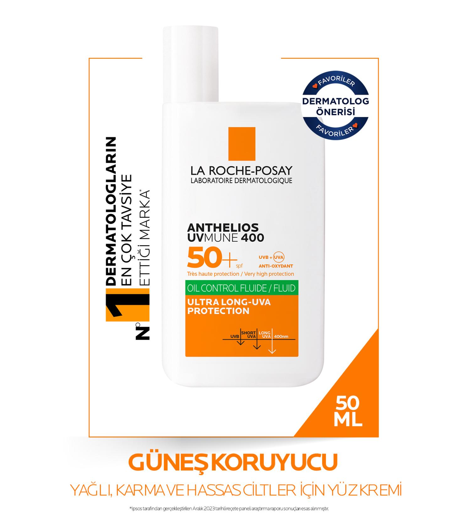 La Roche Posay OIL CONTROL FLUID FACIAL SUNSCREEN SPF50+ 50ML FOR O LY COMBINATION-SENSITIVE SK N PSSN1685