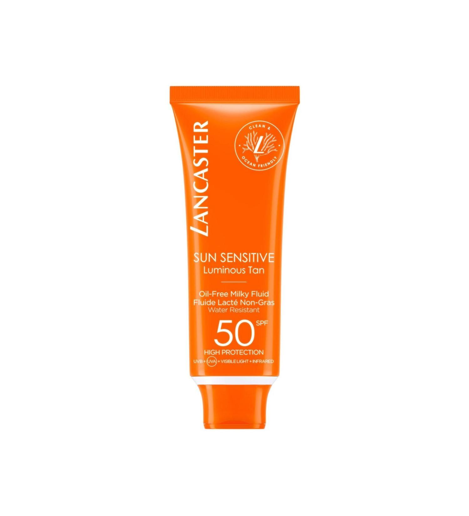 Lancaster SUN SENSITIVE O L FREE M LKY FLUID SPF50 50ML-SK N BR GHTEN NG FAC AL SUN PROTECT ON PSSN1868