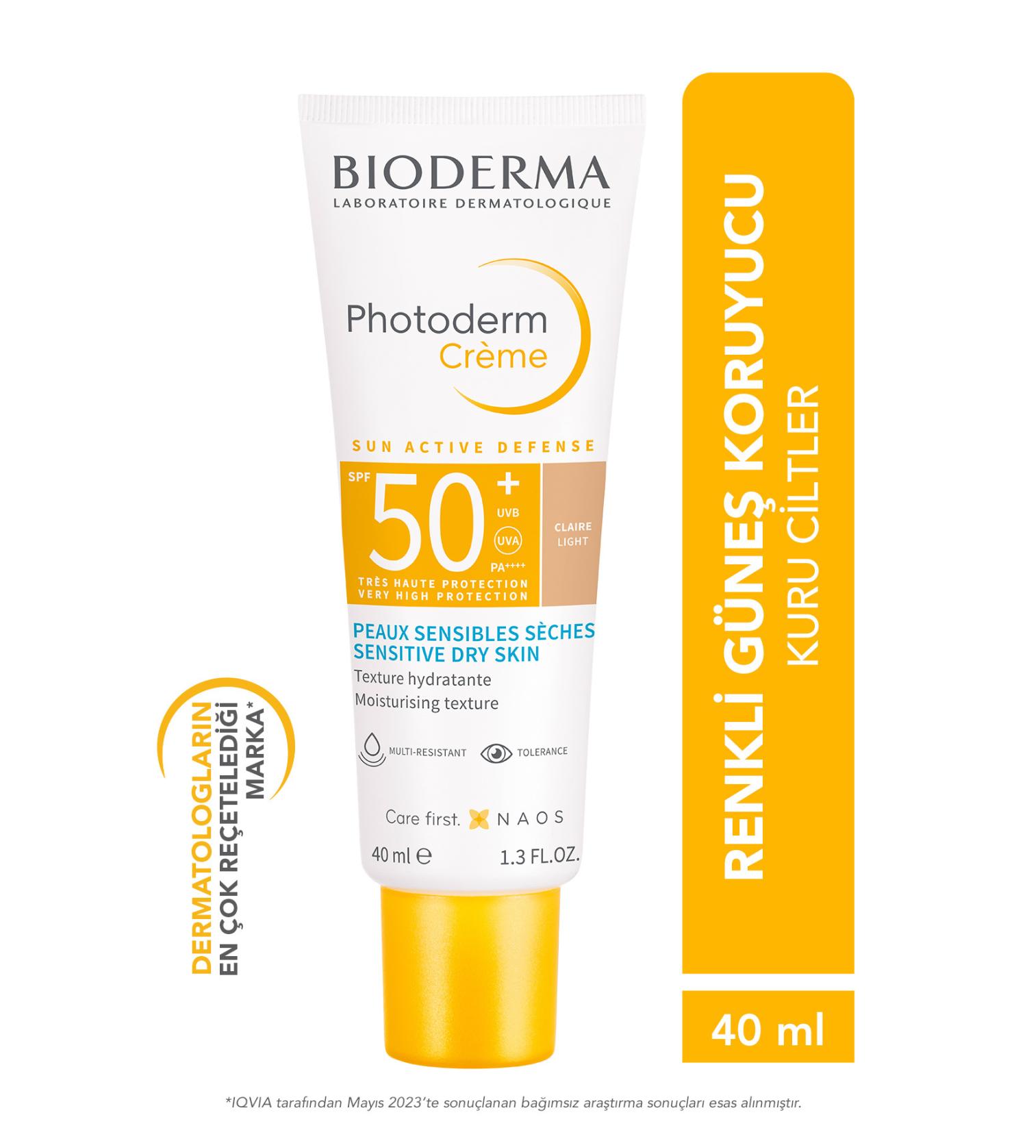 Bioderma PHOTODERM CREME SPF 50 LIGHT COLORED SUNSCREEN FOR DRY SK N 40 ML PSSN1661 - Buy Online on GoSupps.com