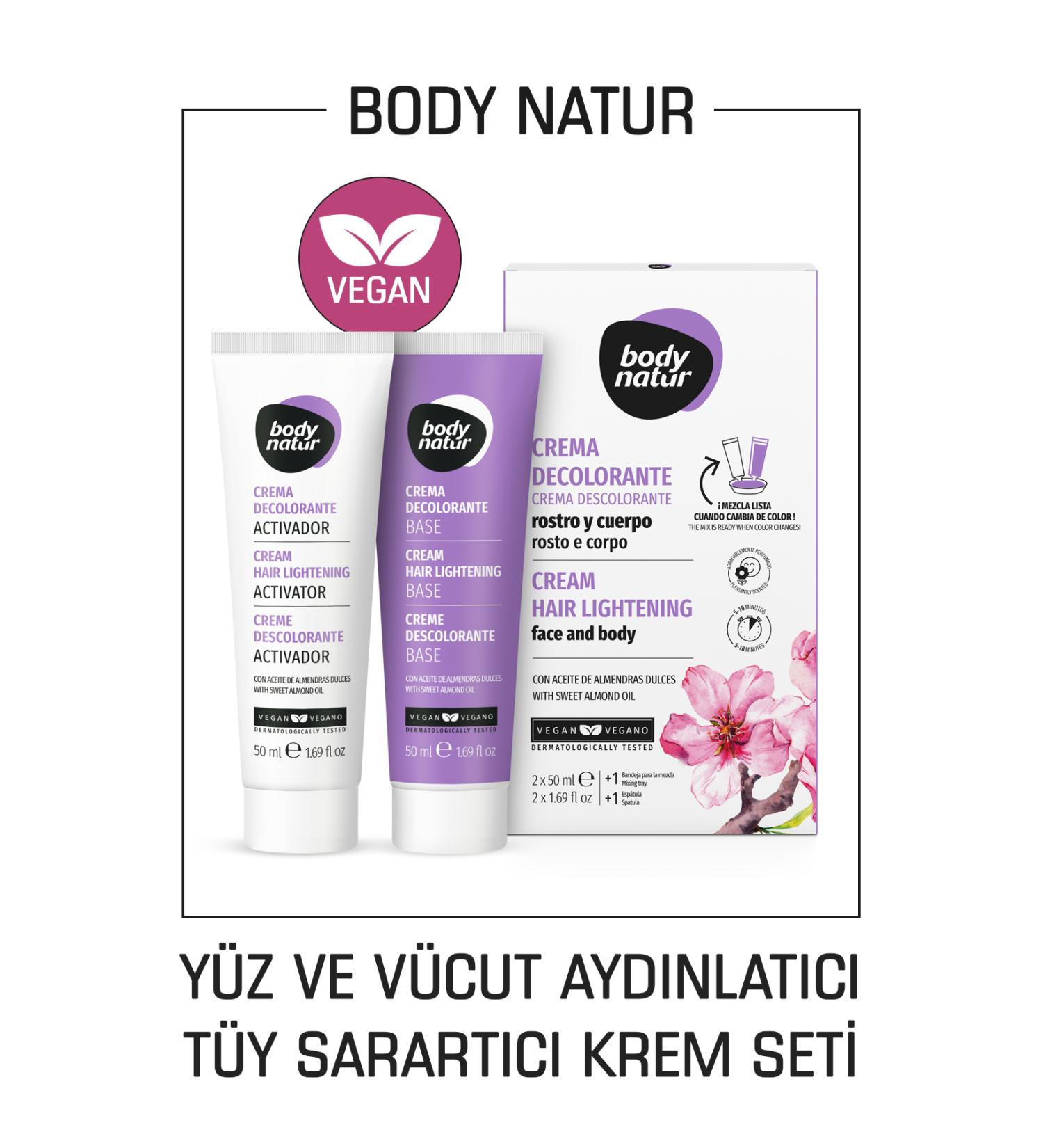 Body Natur Body Face Hair Lightening Cream Fruit Scented - Hair Lightening Cream 2x50ml - Buy Online on GoSupps.com