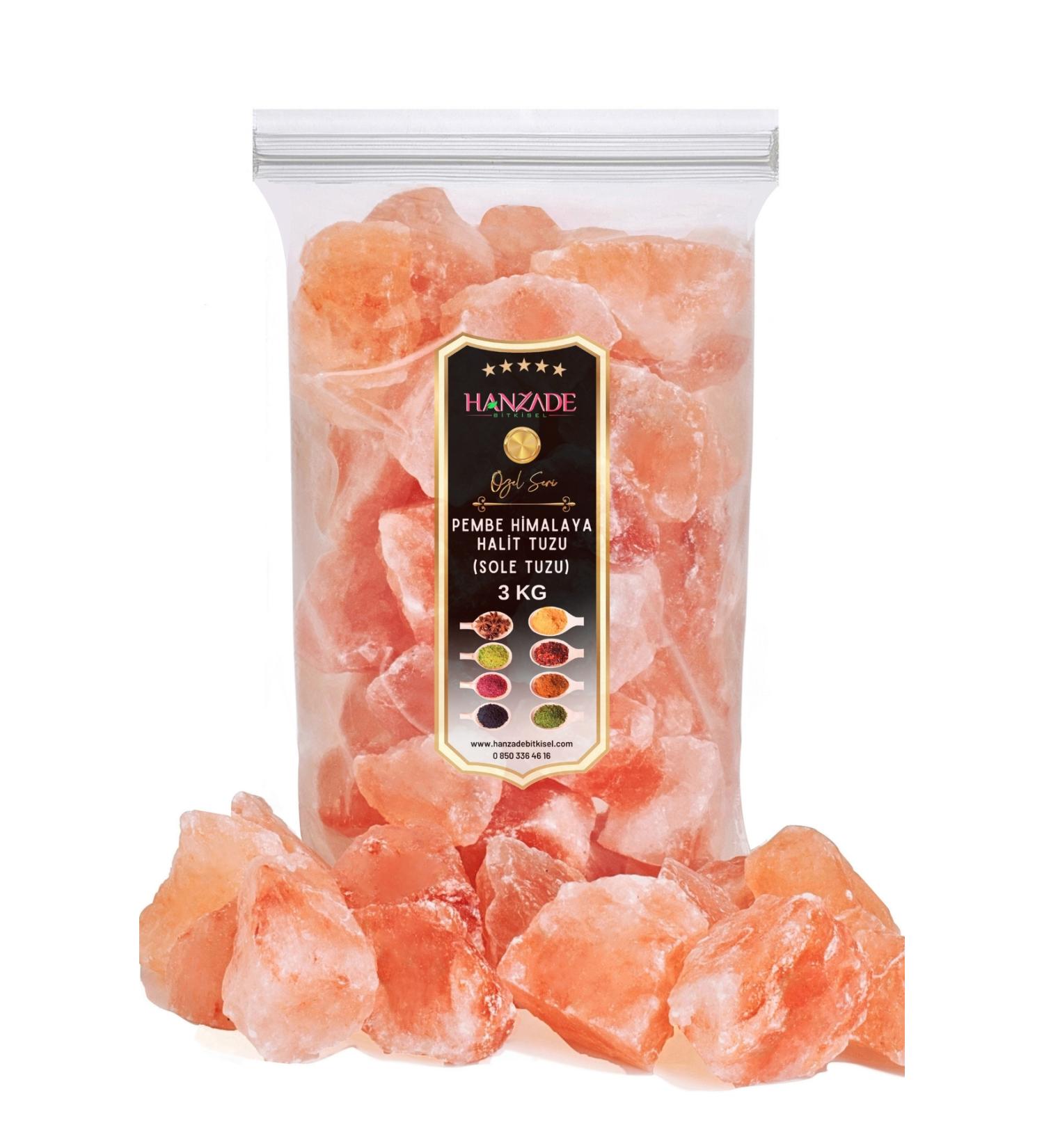 Hanzade Herbal Halite Salt Sole Salt 3 KG Transparent Clear Crystal Pink Himalayan Halite Sole Salt - Buy Online on GoSupps.com