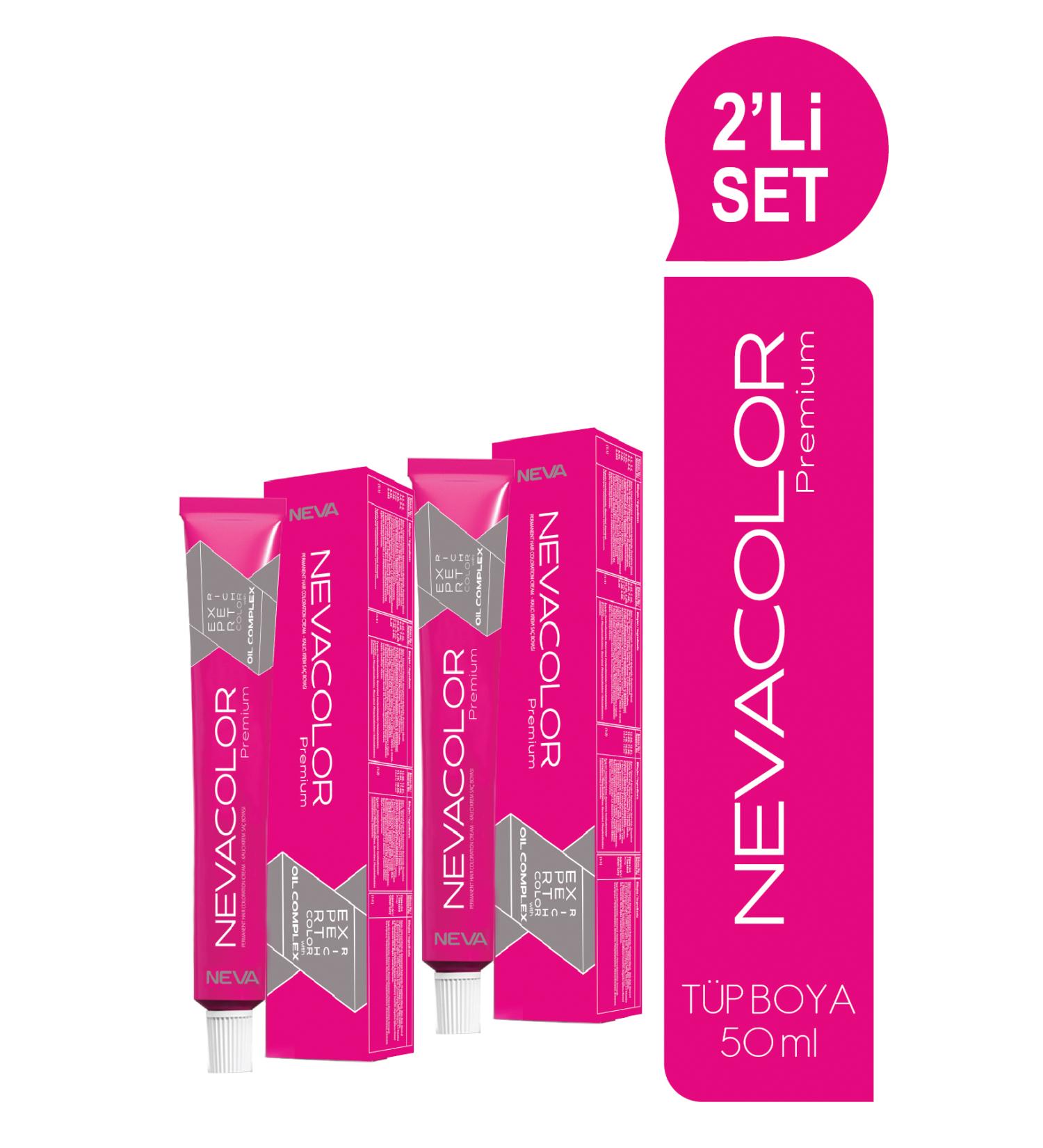 Nevacolor Premium 2-PIECE TUBE Permanent Cream Hair Dye (50ml x 2 pieces)