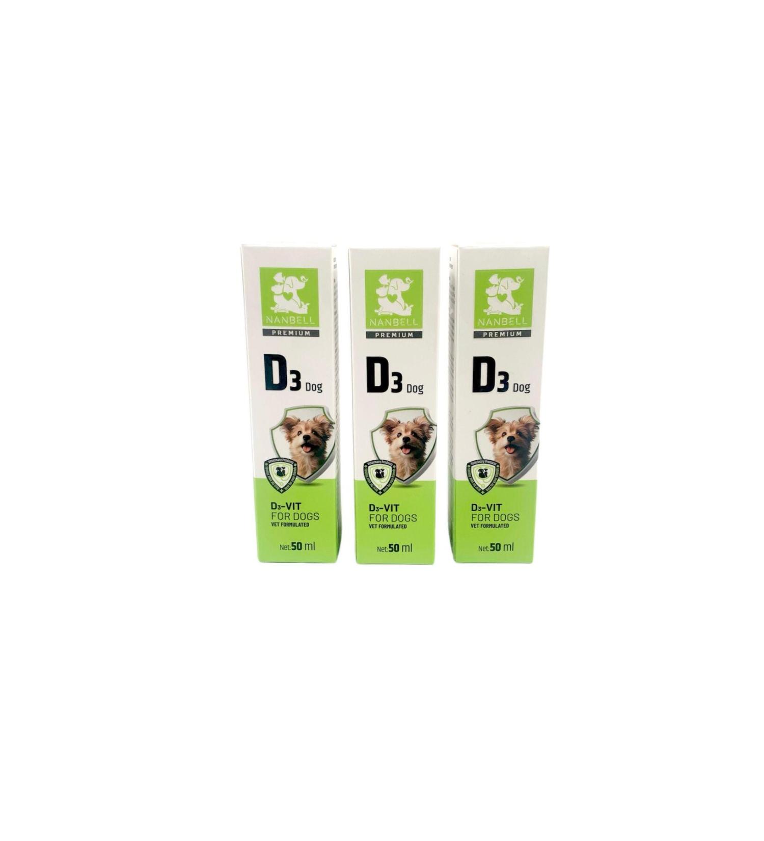 Nanbell 3 Boxes Vitamin D Supplement for Dogs 50 Ml
