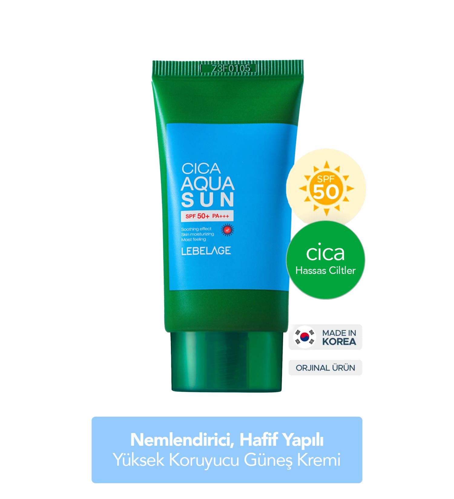 LEBELAGE Moisturizing Sensitive and Light Korean Sun Cream Lebelage Cica Aqua Sun SPF50+ PA+++ 30ml