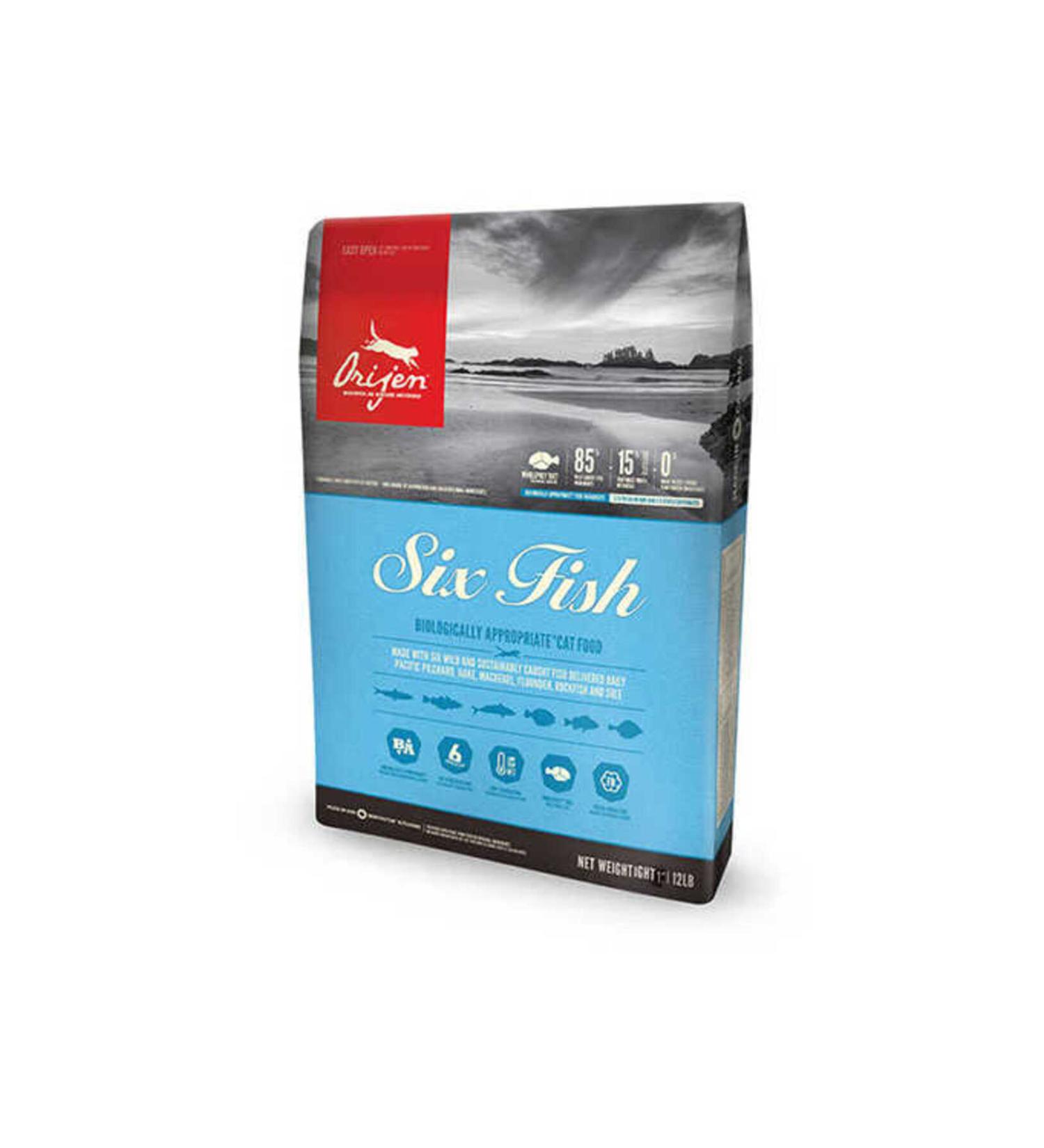 Orijen Six Fish Grain-Free Fish Puppy and Adult Cat Food 5.4 Kg