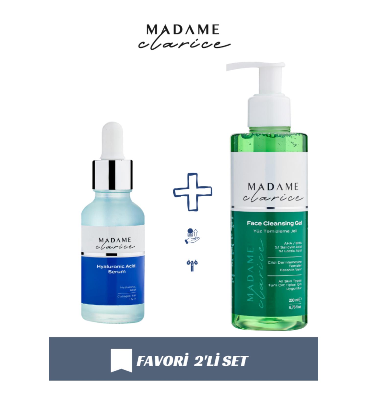 Madame Clarice Intensive Moisturizing Care Serum and Facial Cleansing Gel for All Skin Types 2 Pieces - Buy Online on GoSupps.com