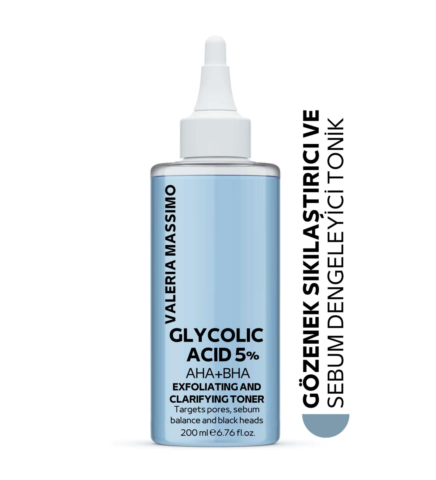 Valeria Massimo Pore Tightening Revitalizing and Purifying Toner 200 Ml Glycolic Acid 5% Aha + Bha - Buy Online on GoSupps.com