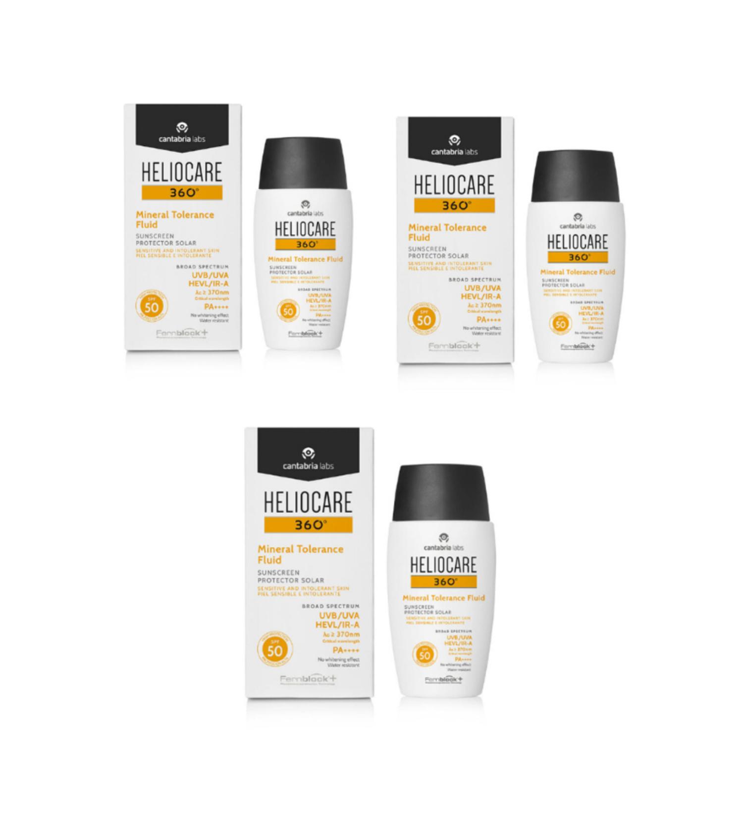 Heliocare 360 Mineral Tolerance Fluid SPF50 50 ml 3 PCS
