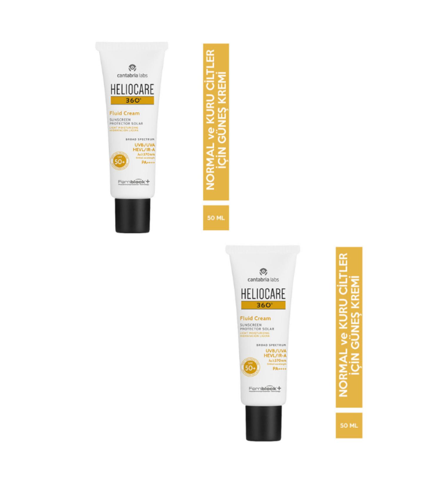 Heliocare 360 Fluid Sun Cream SPF50+ 50 ml 2 PCS