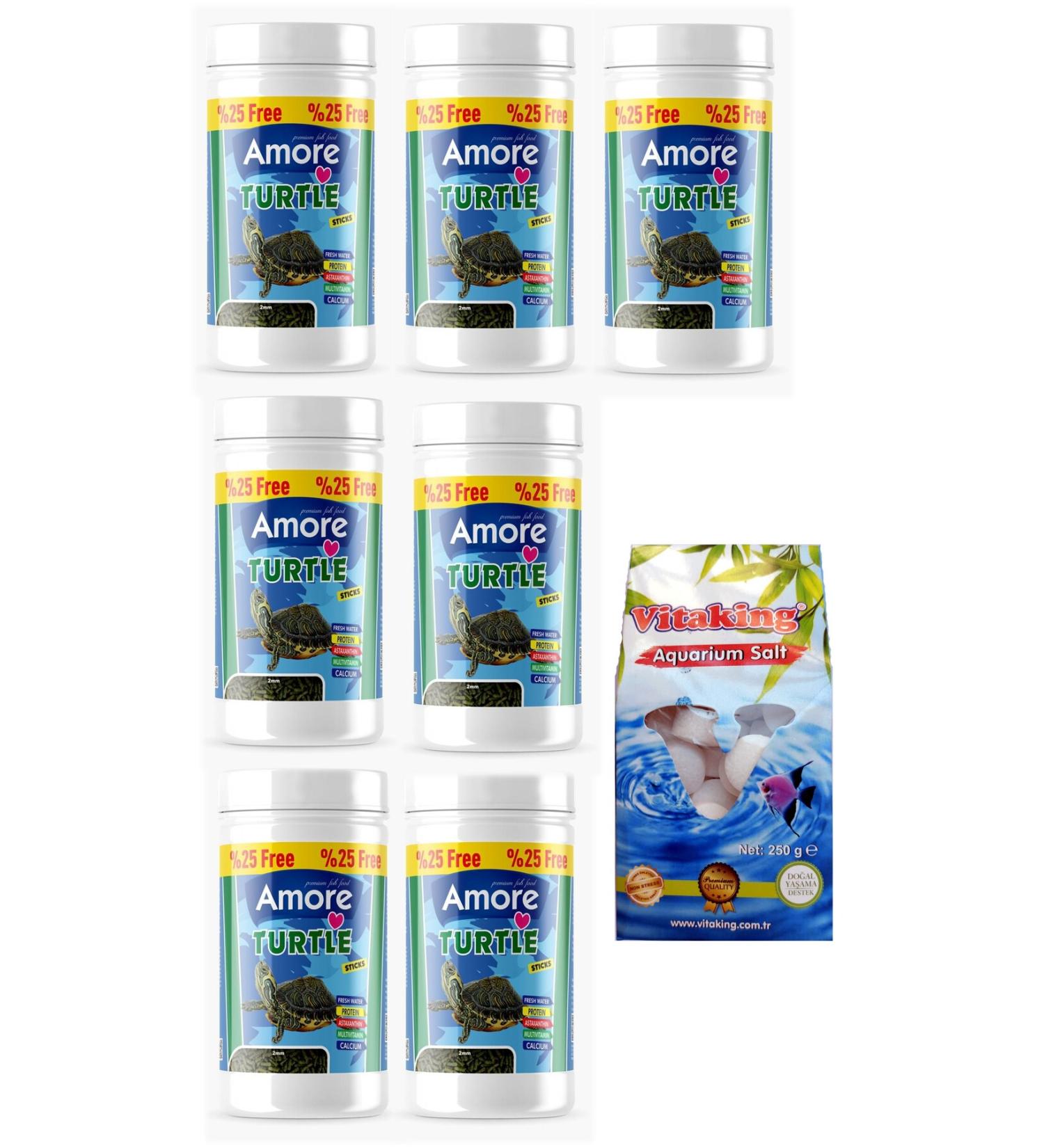 AMORE Turtle Green Sticks 7x125ml Reptile and Turtle Food Rock Salt Tablets