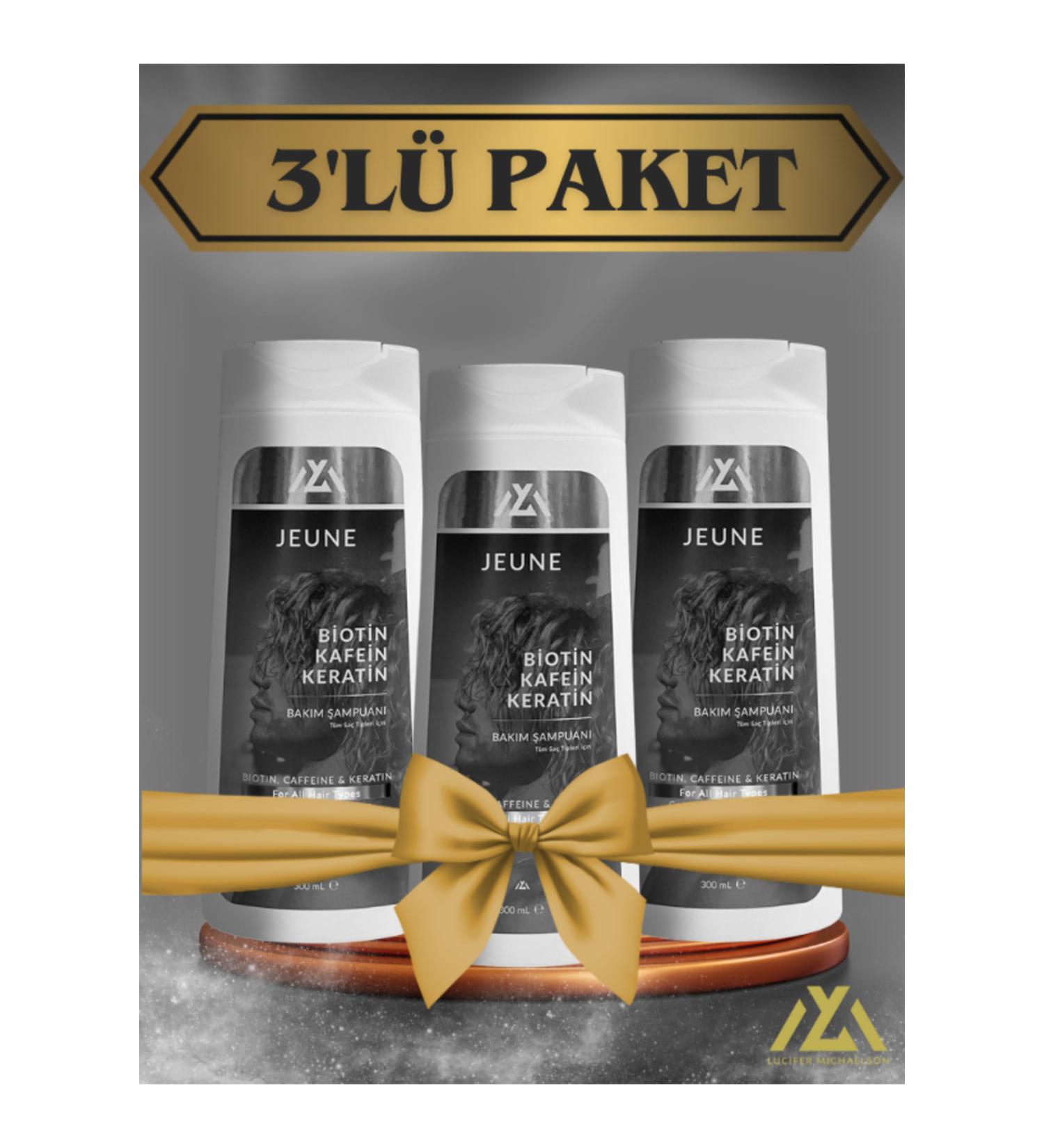 Lucifer Michaelson JEUNE SHAMPOO KERATIN -CAFFEINE-BIOTINE 300ml (3-PACK)
