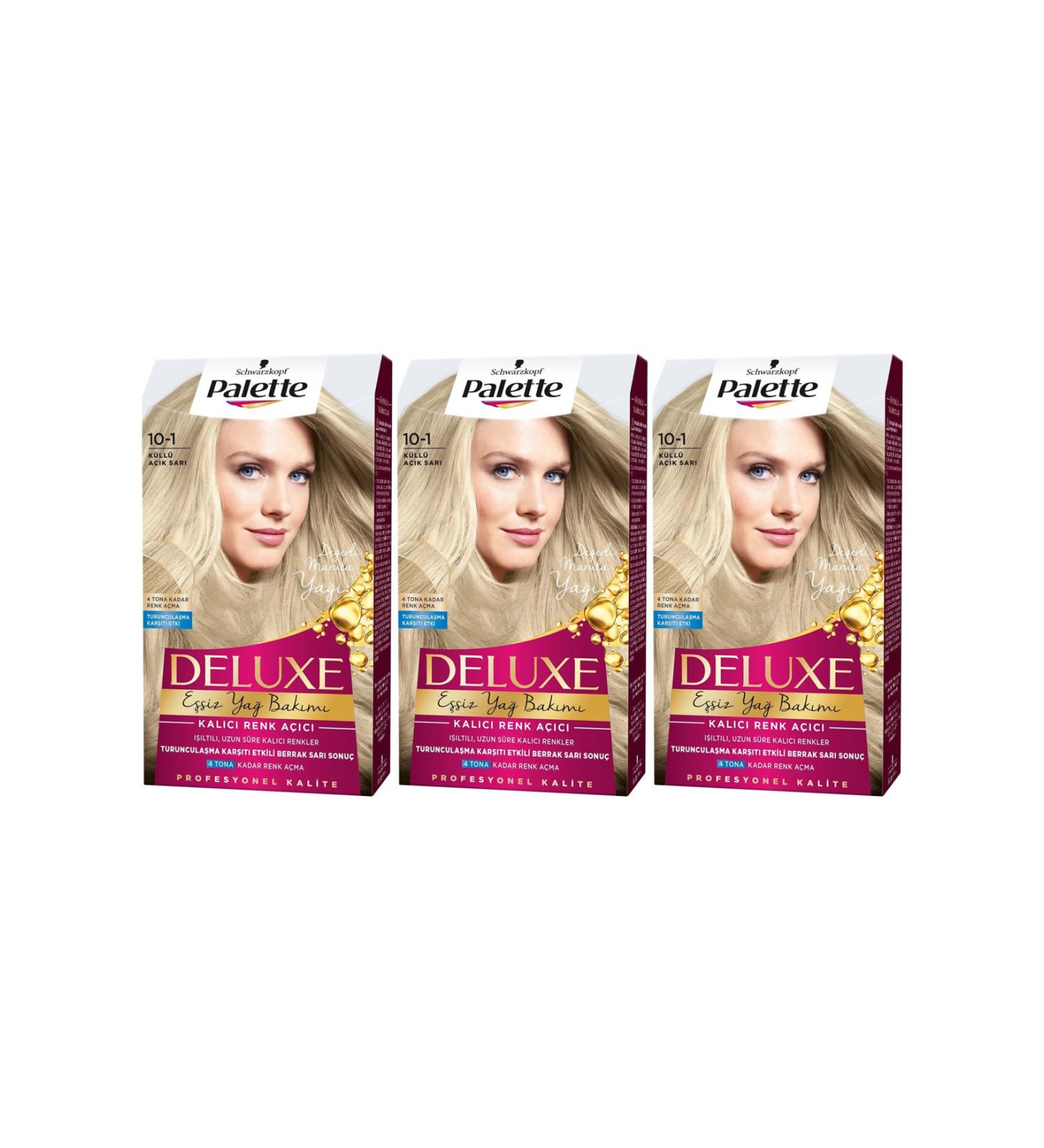 Palette Deluxe Hair Dye 10-1 Ash Light Blonde 3-Piece Set