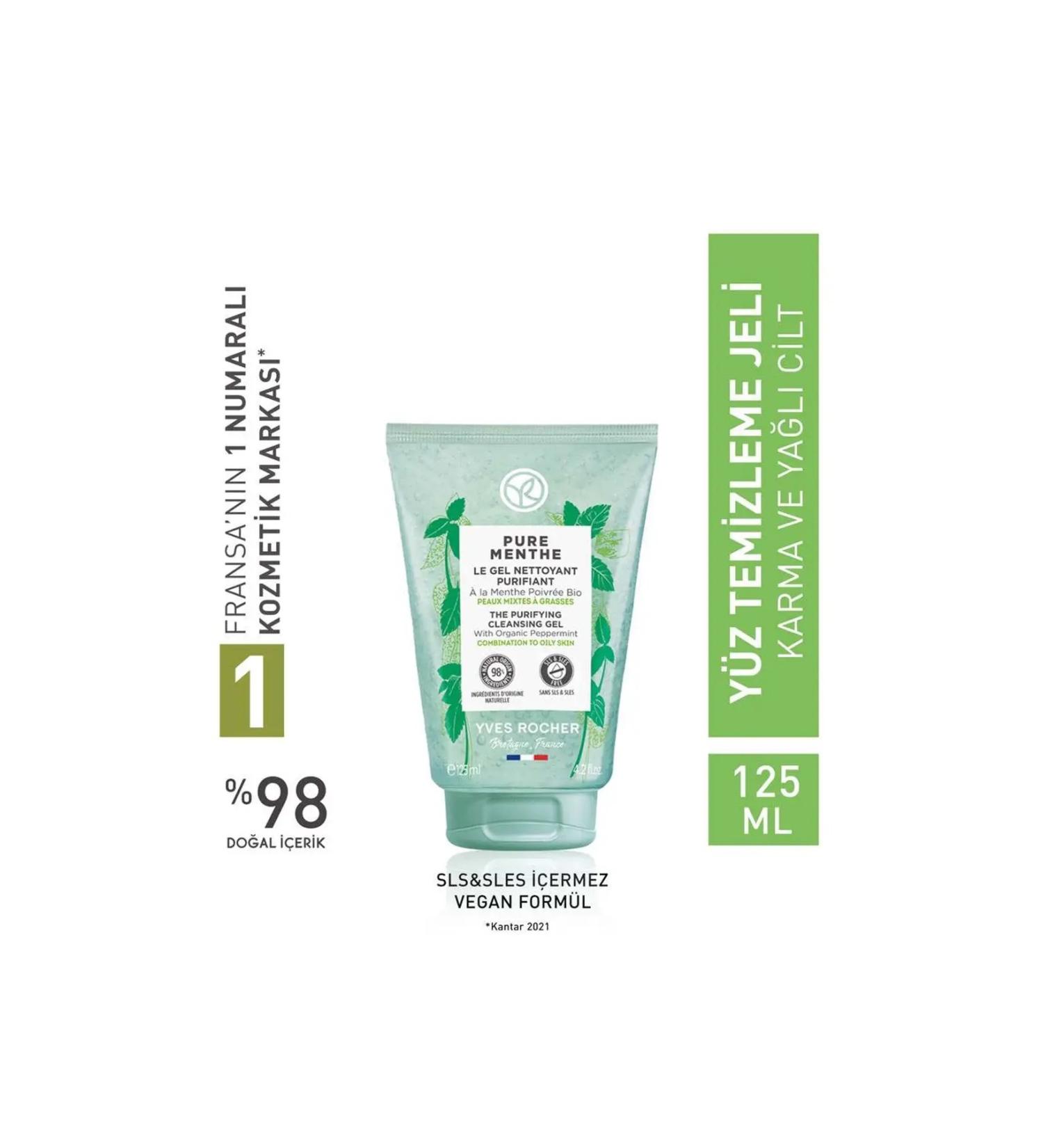 Yves Rocher Pure Menthe Prebiotic Face Wash Gel for Combination and Oily Skin - 125 ml - Buy Online on GoSupps.com