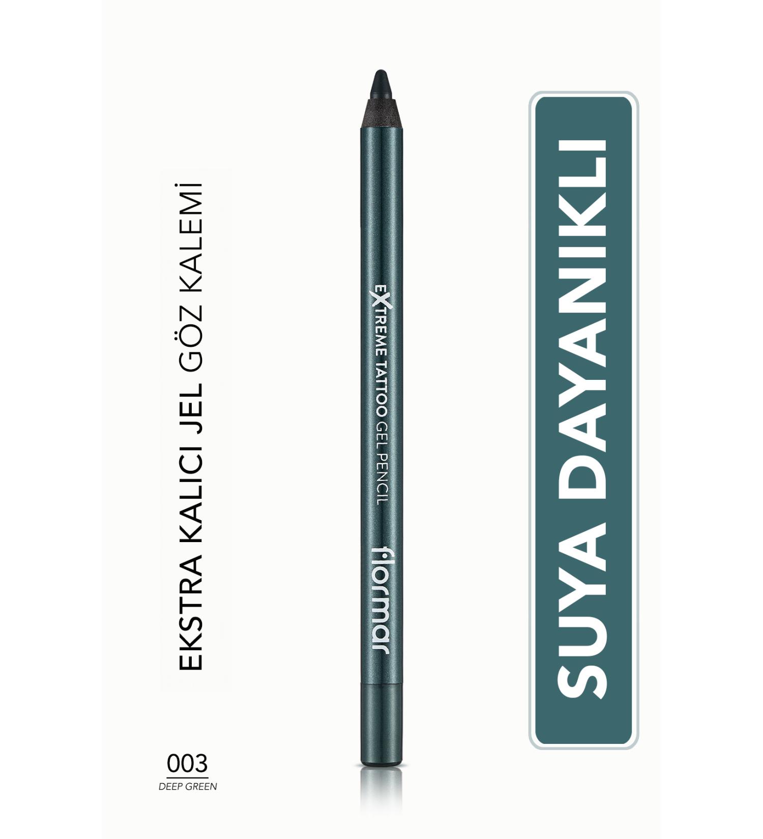 Flormar MATTE PERMANENT EYE PENCIL (GREEN) - INTENSE COLOR GEL PENCIL - 003 DEEP GREEN - Buy Online on GoSupps.com