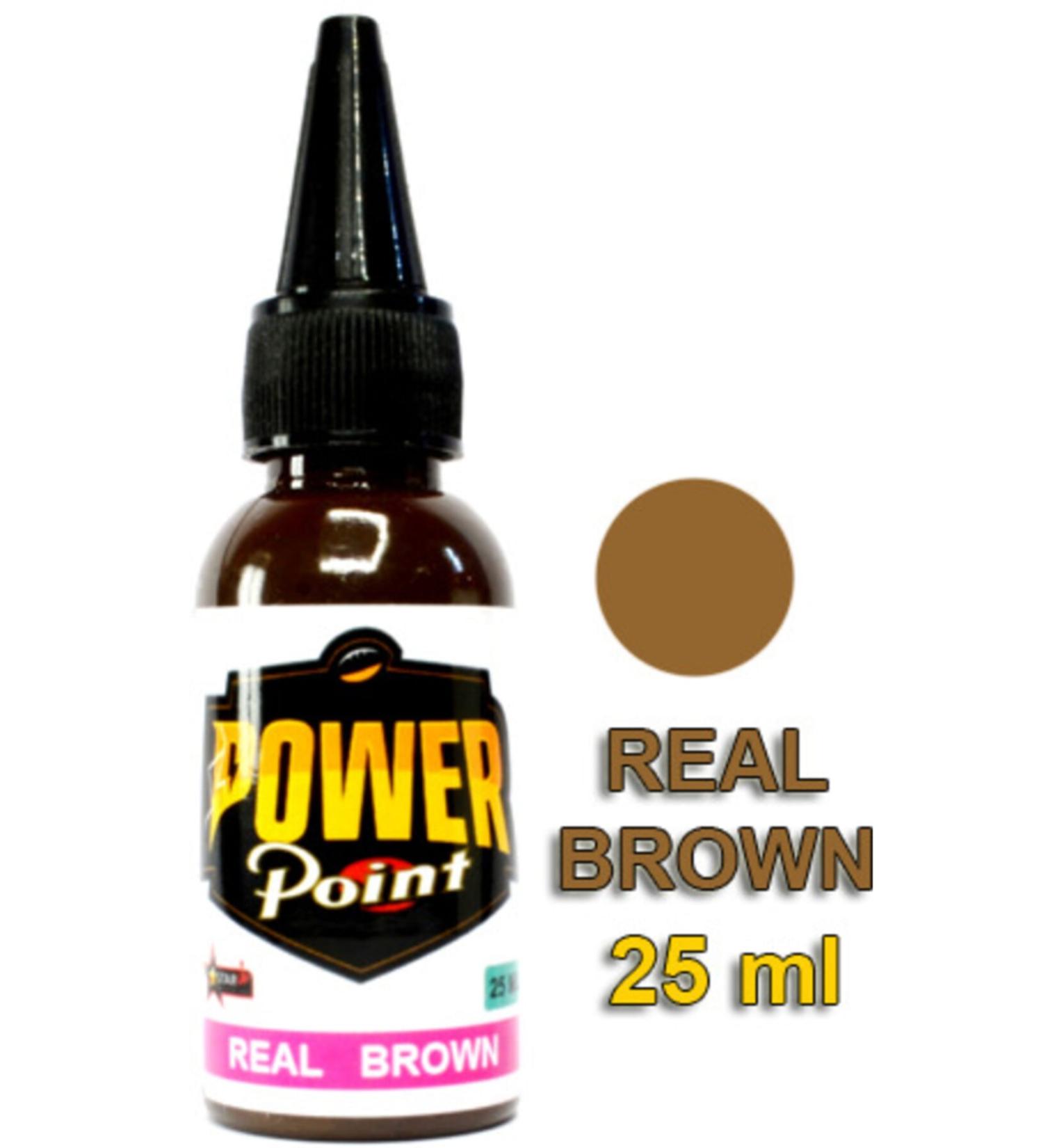 POWER POINT Real Brown Permanent Makeup Dye USA 25 Ml