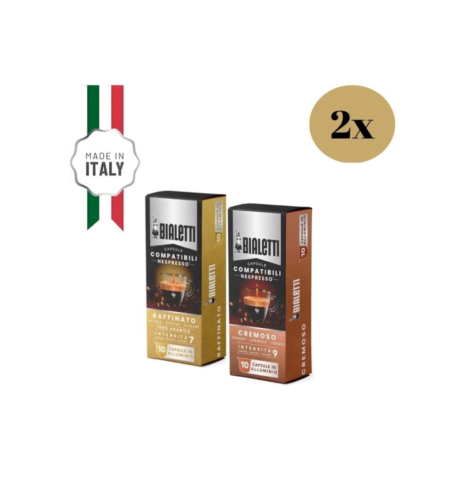 Bialetti Nespresso Compatible Cremoso and Raffinato Capsules 20 Pieces