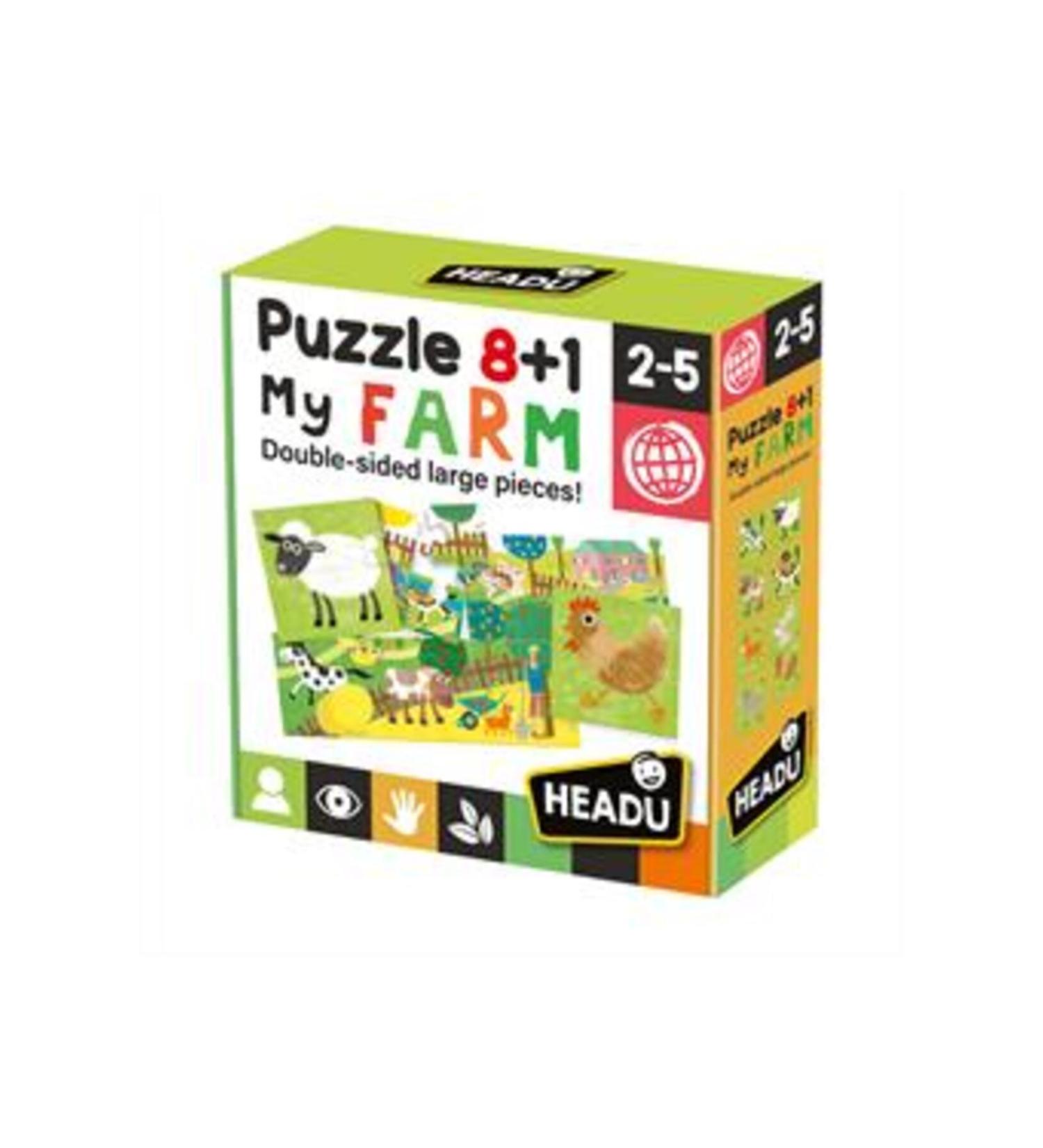 Headu 8+1 Double Sided Farm Puzzle (1 PIECE)